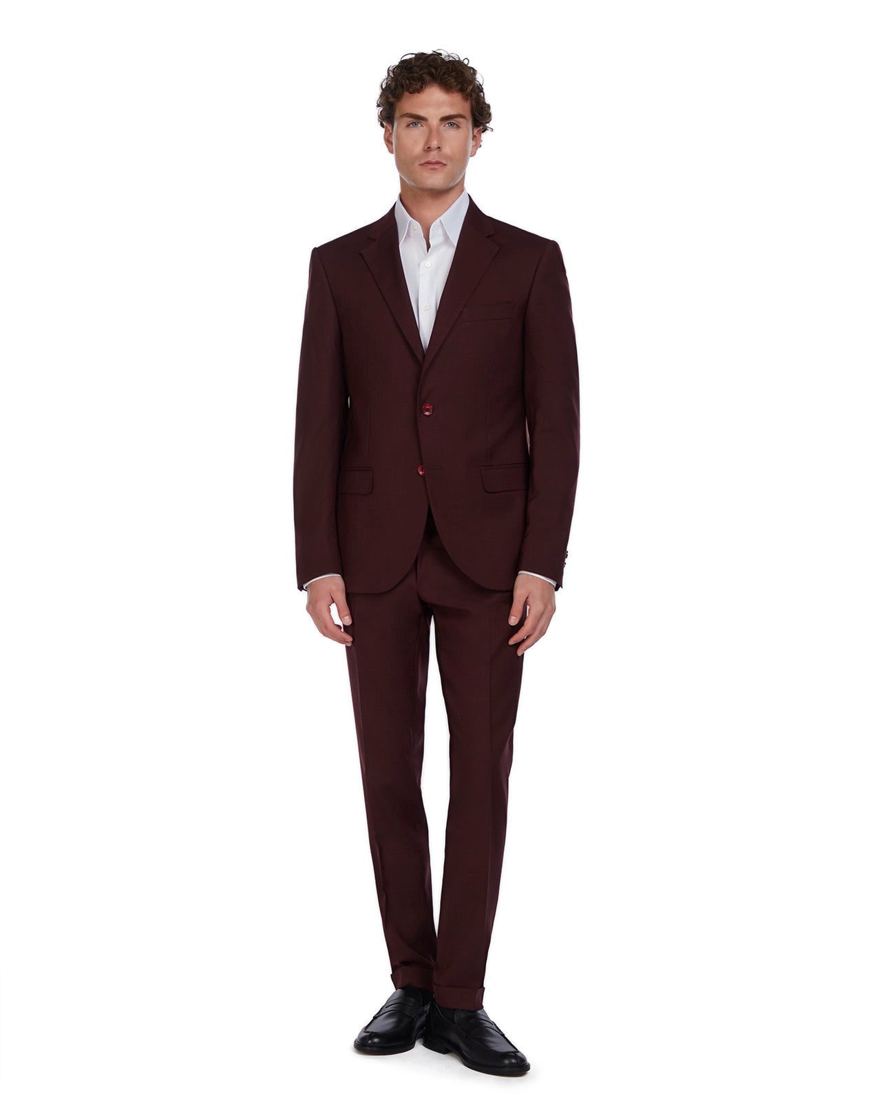 Traje Sydney grisalla burdeos