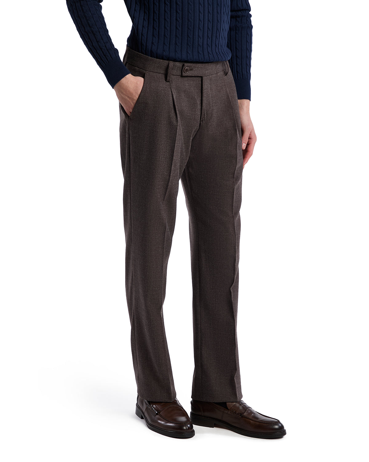 Pantalone Aka in flanella moro