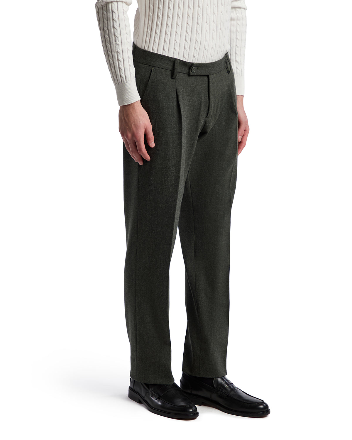 Pantalone Aka in flanella verde