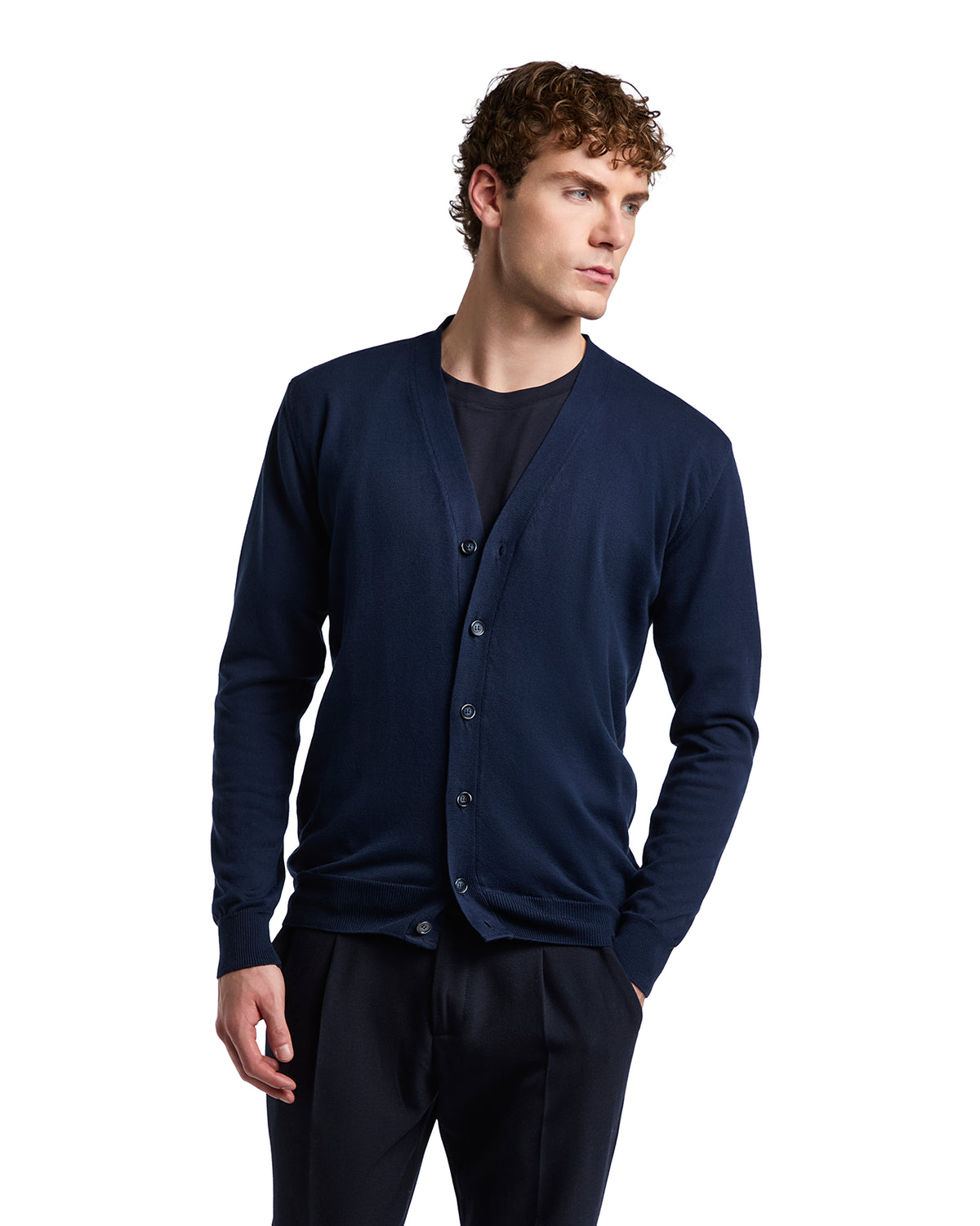 Cardigan Alex in cotone blu