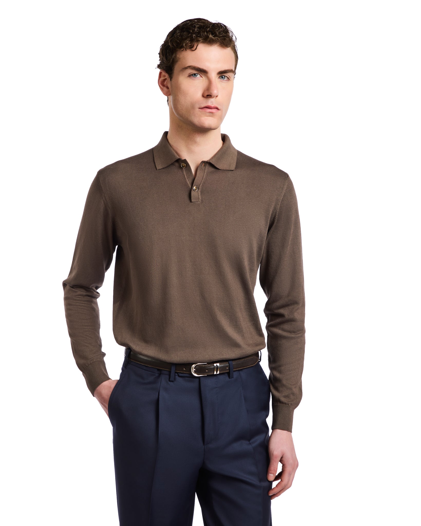 Polo Andrey de algodón moro