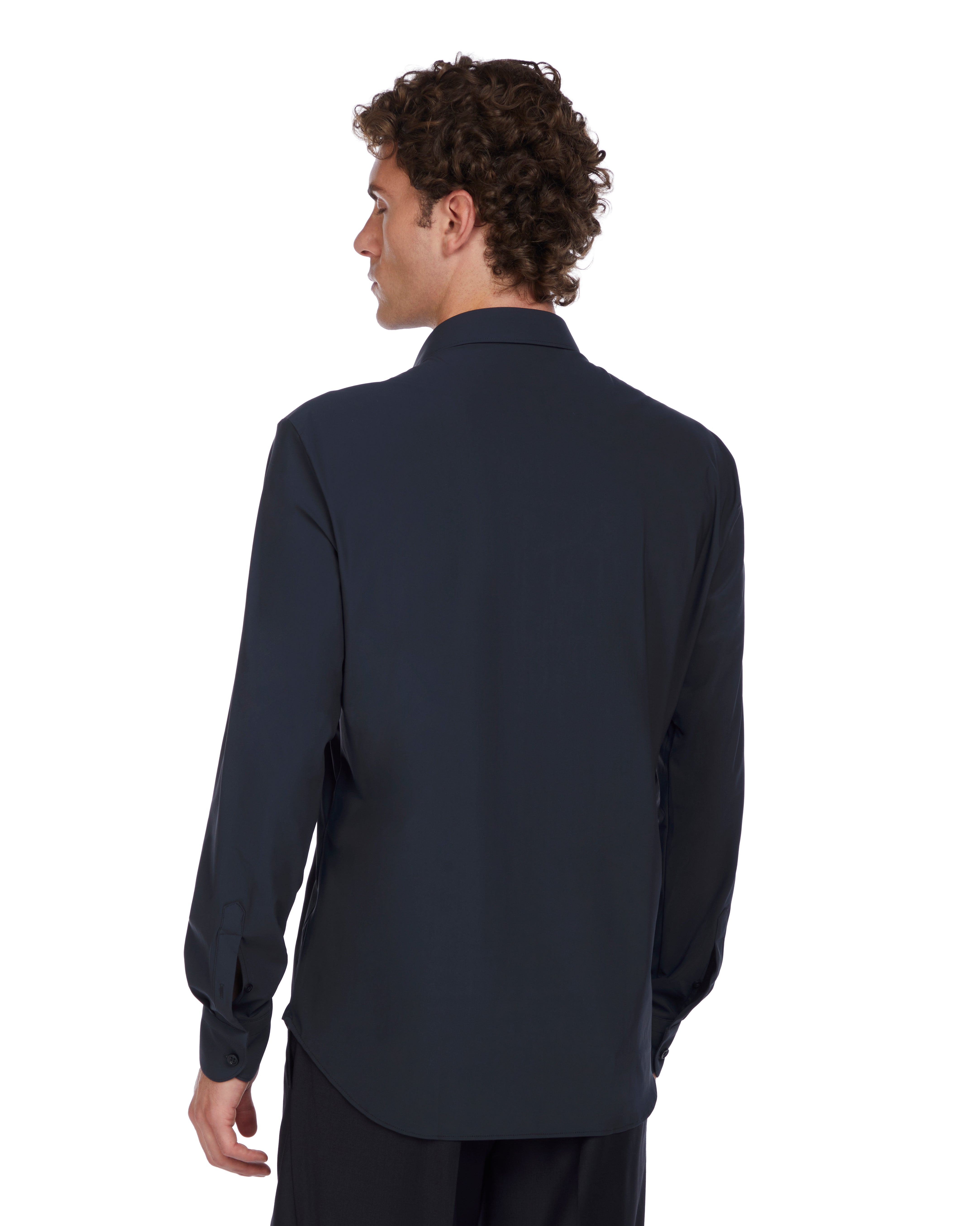 Camisa Teck sin planchado azul