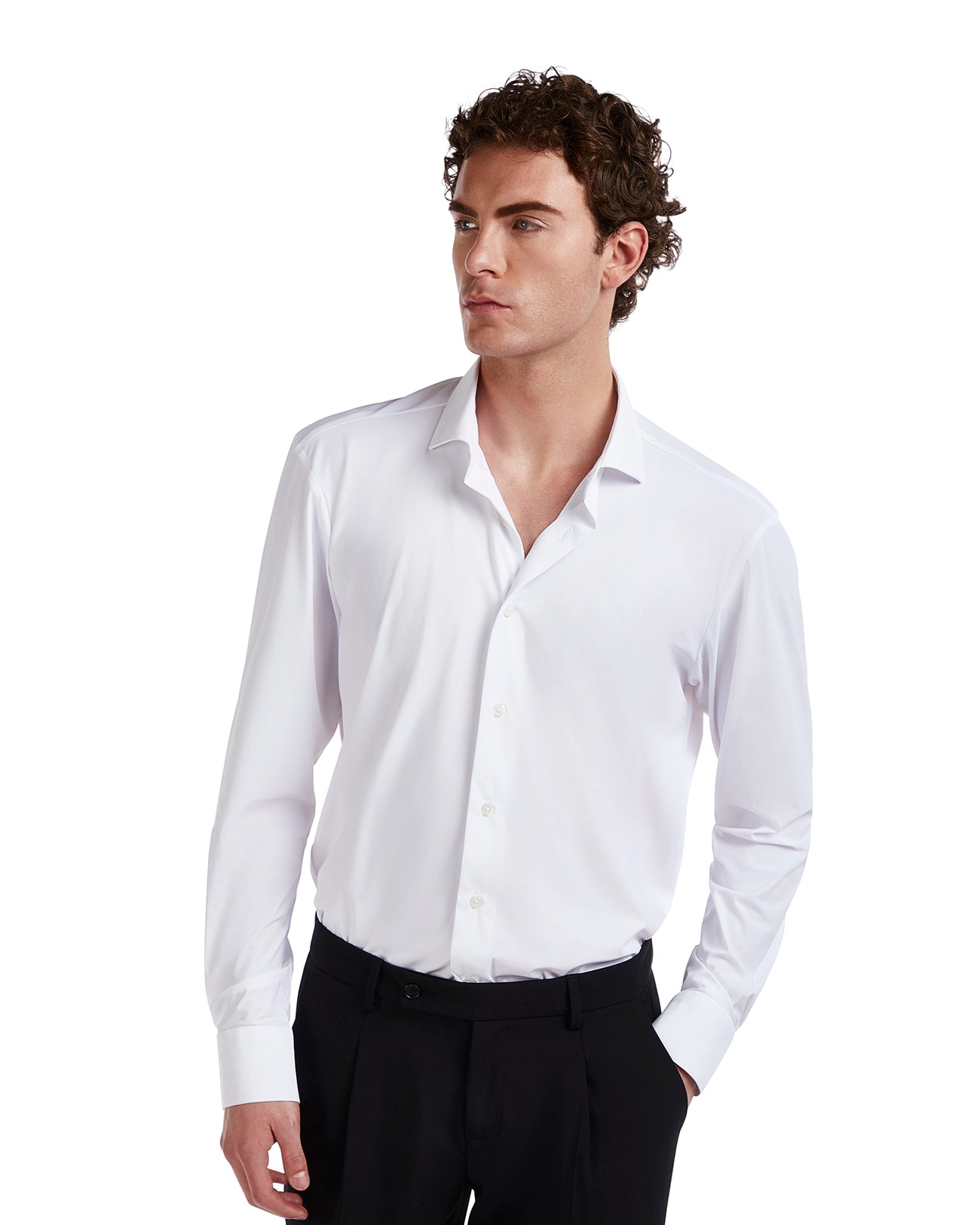 Camisa Teck no planchado blanca