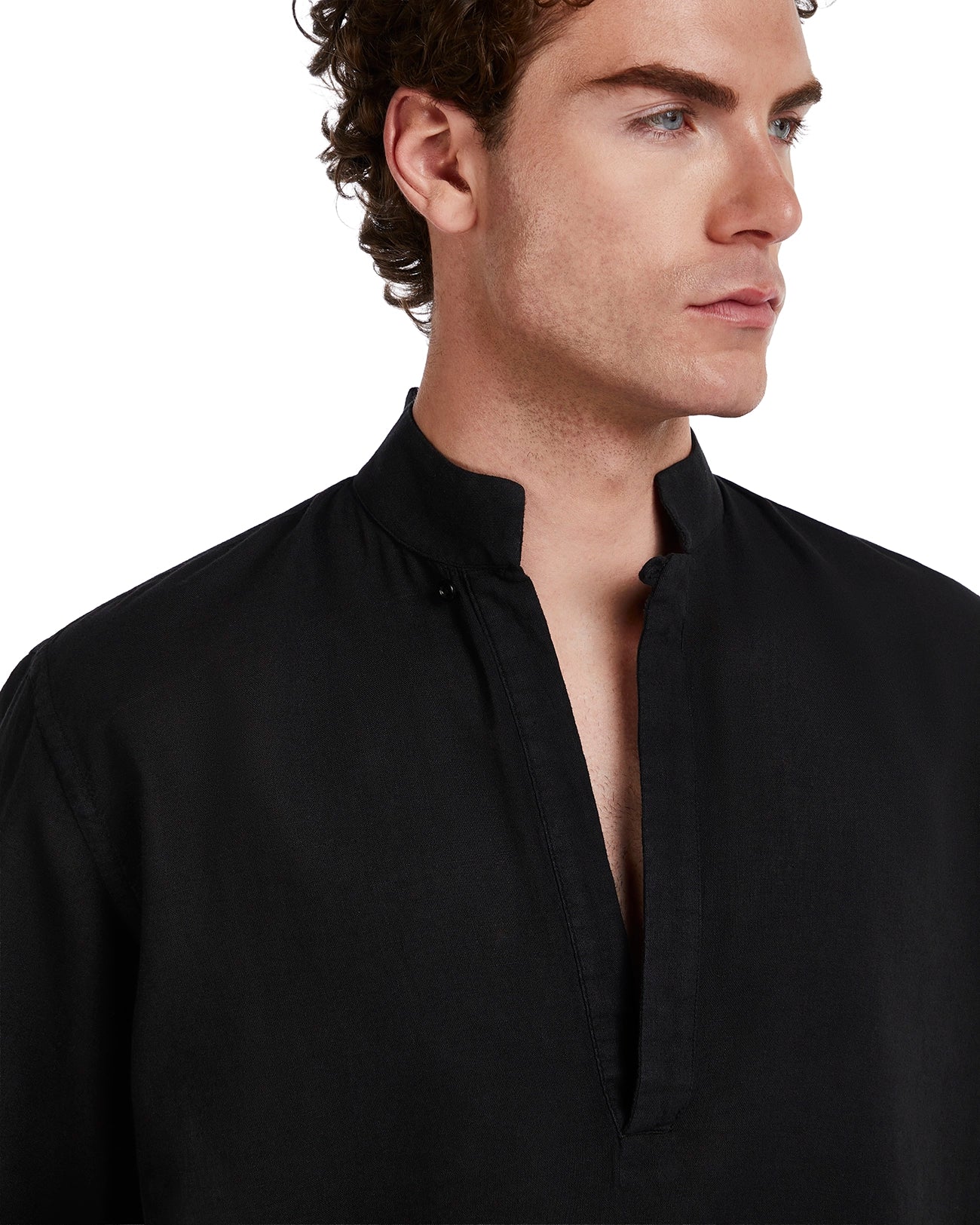 Camicia Waikiki in lino e cotone nera