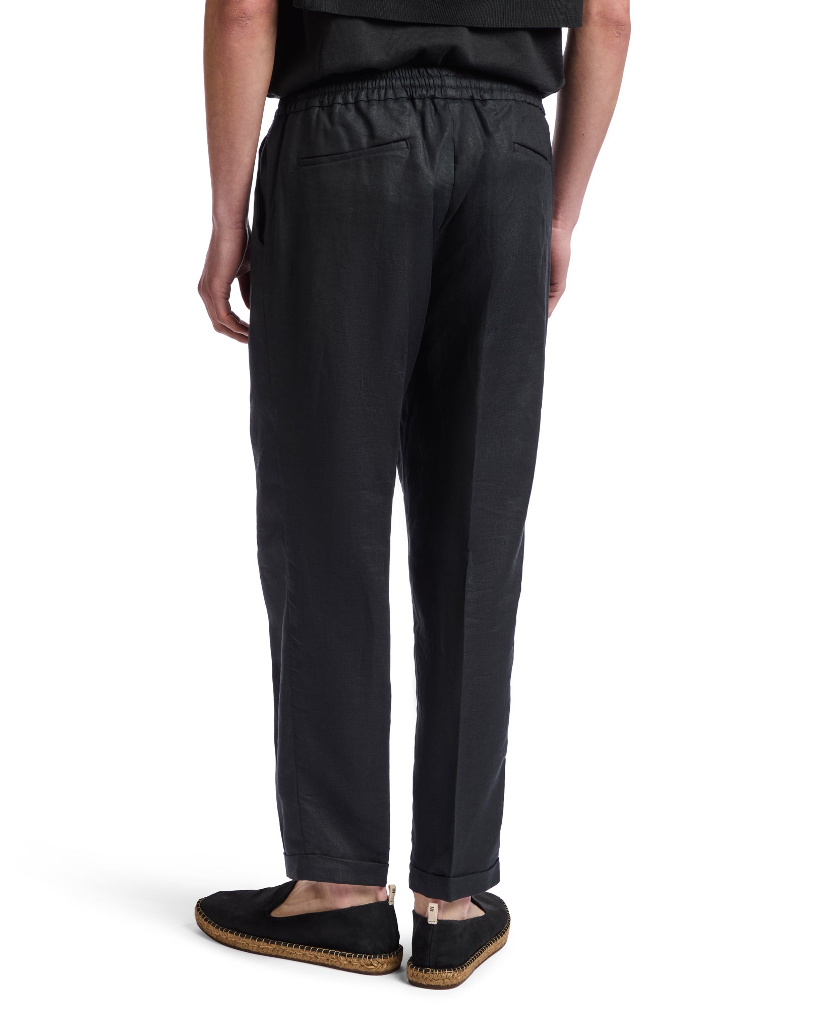 Cary trousers in pure black linen