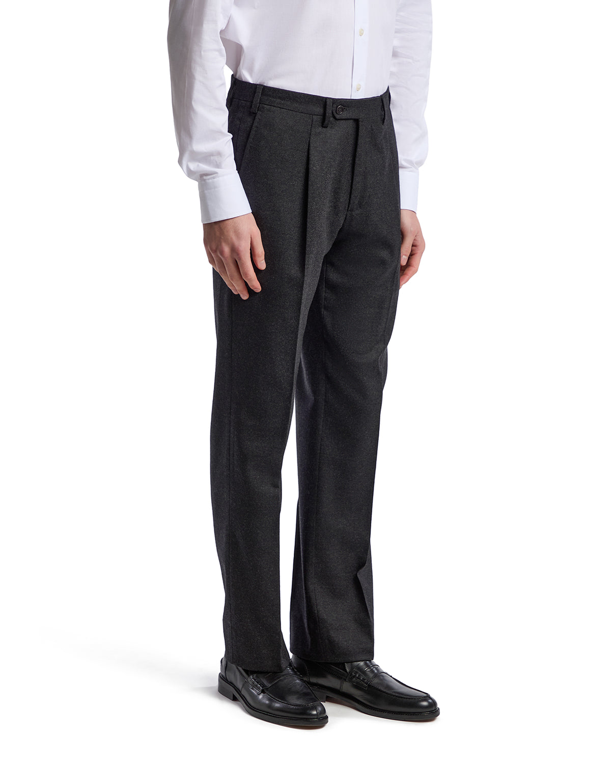 Pantalon classique en flanelle Rugby Drago anthracite