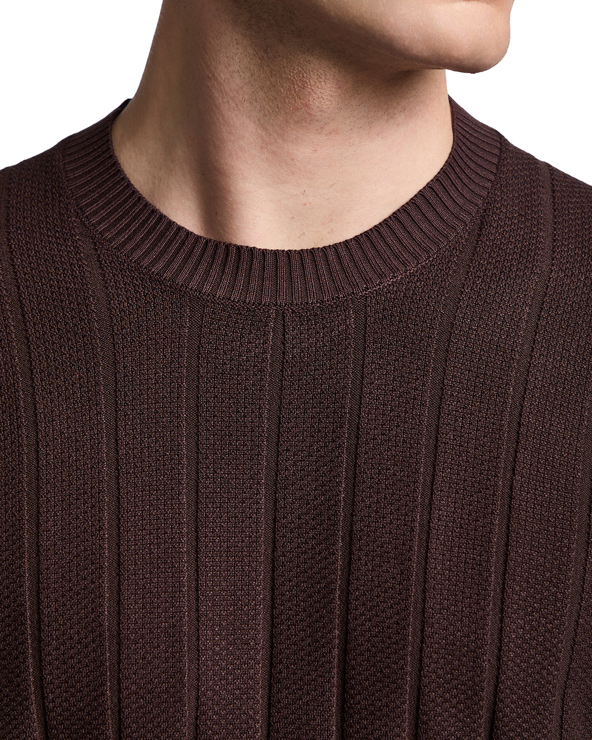 Eclisse ribbed dark brown choker