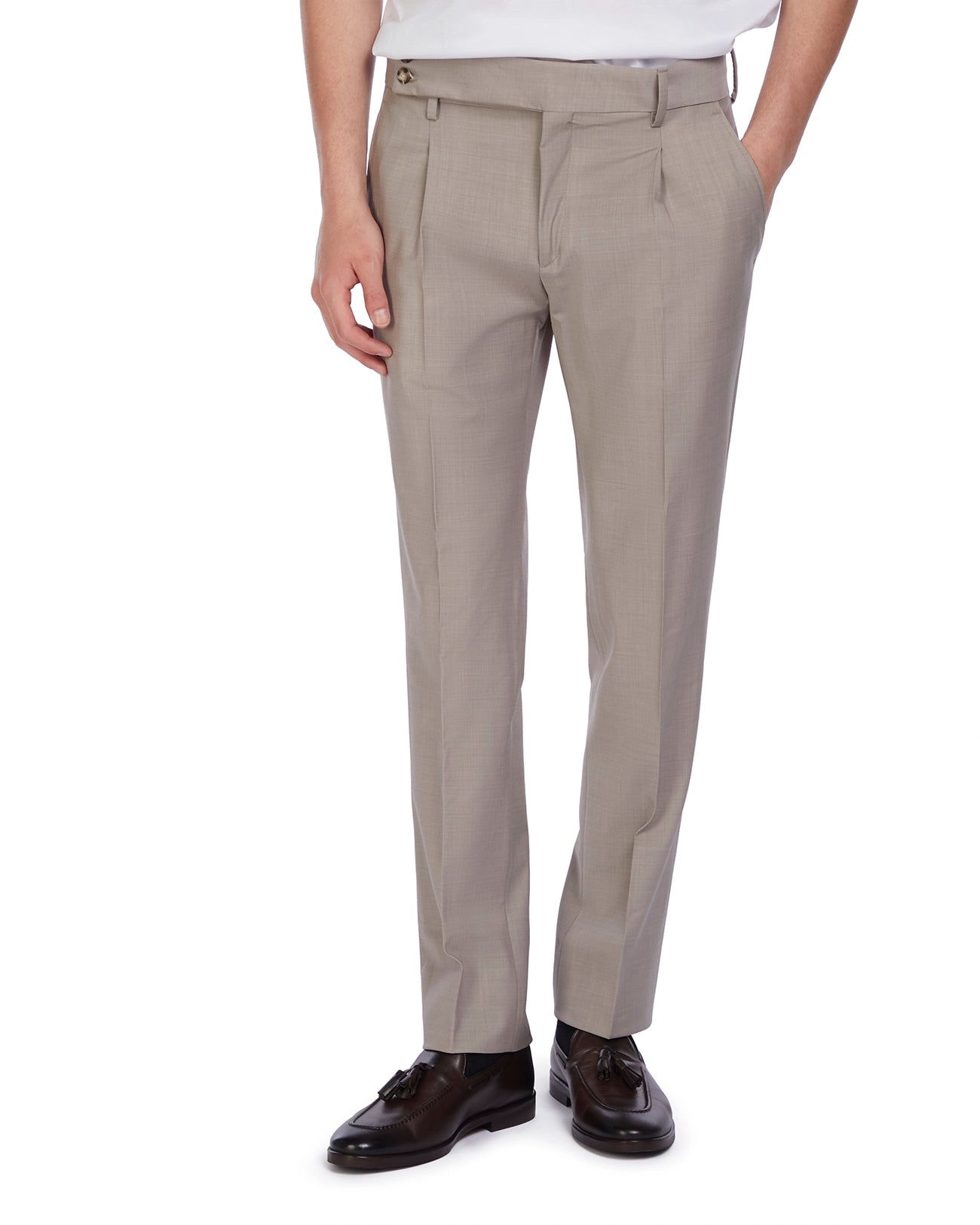 Pantalone Harlem in lana beige