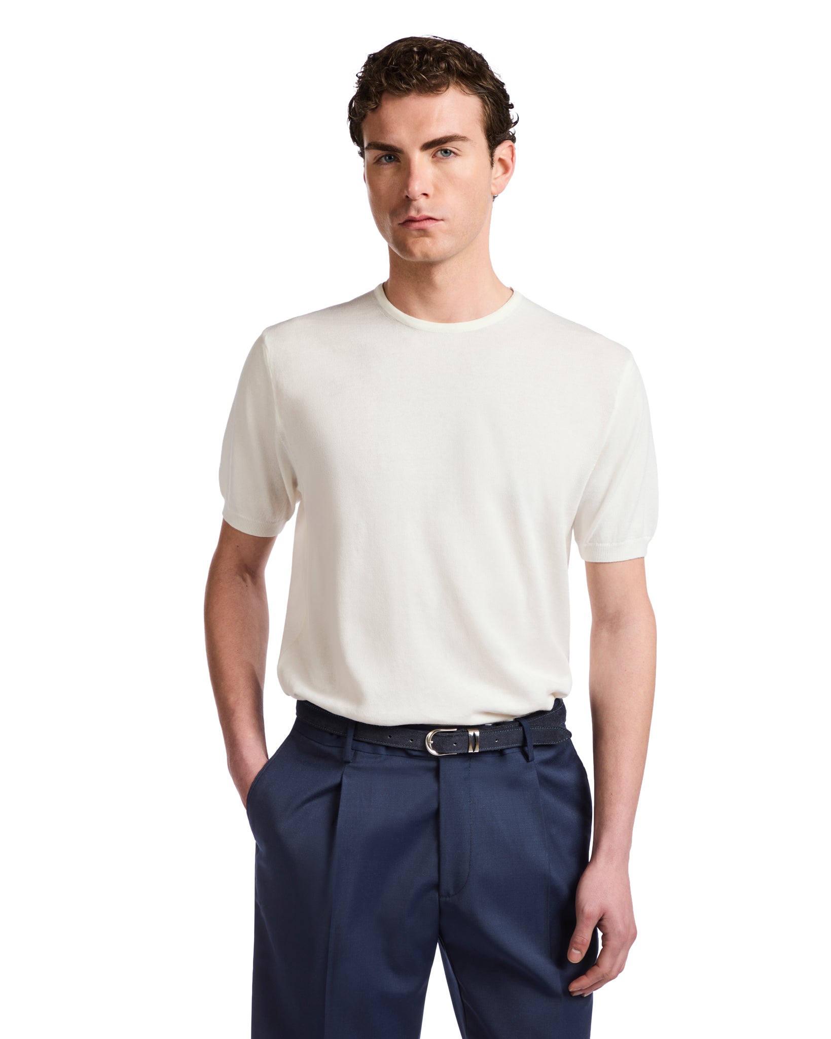 Camiseta Jannik de punto color crema