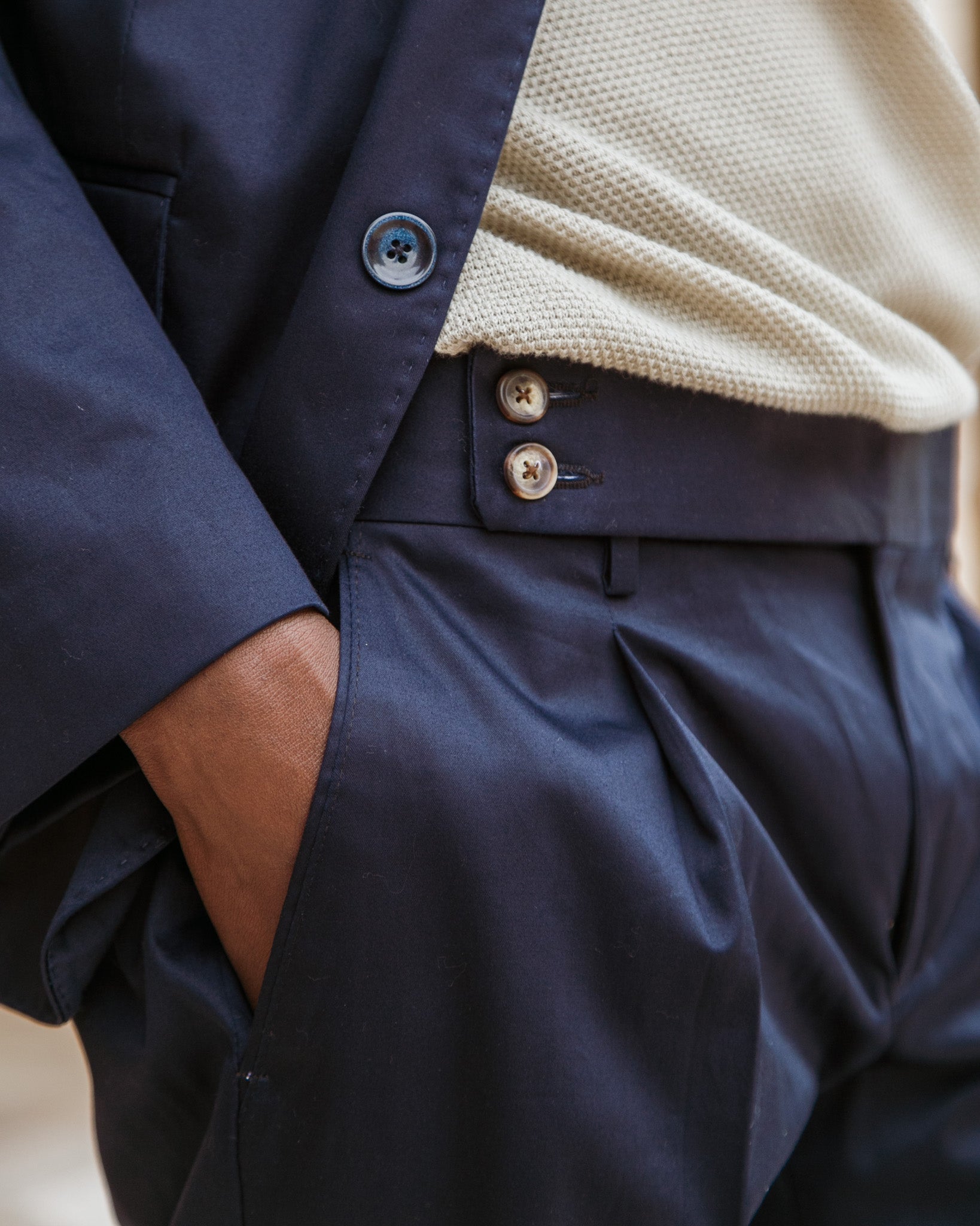 Marcel - pantalone in cotone blu