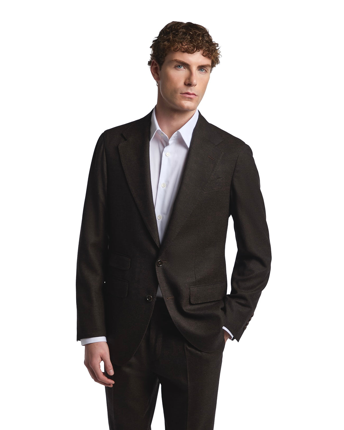 Milano flannel jacket in dark brown Rugby Drago