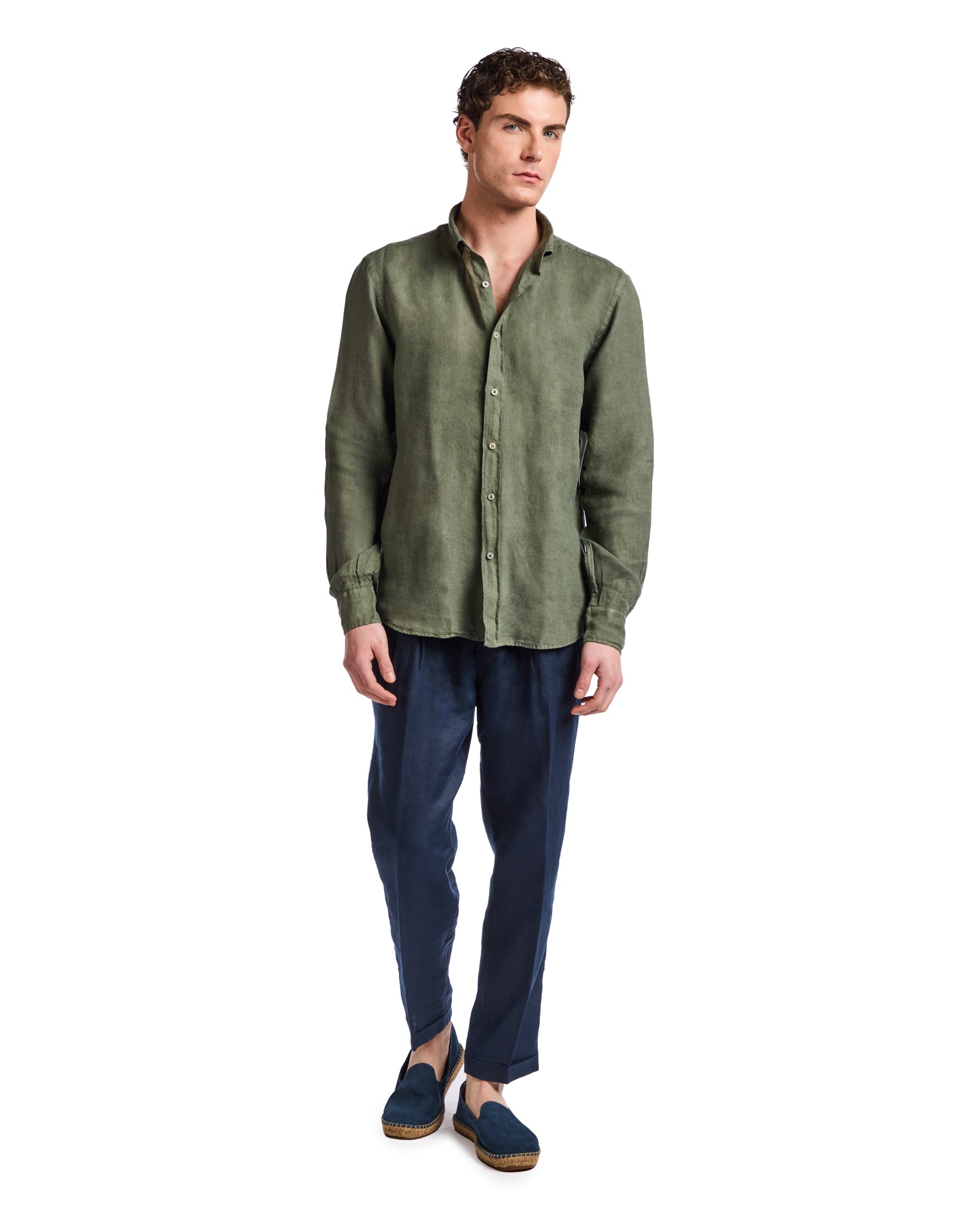 Camisa Montecarlo de lino puro militar