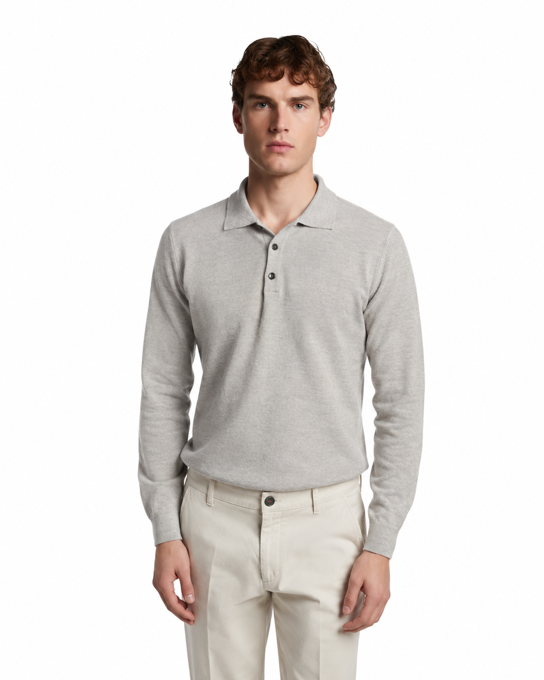Grey Tollegno wool Rovigo polo shirt