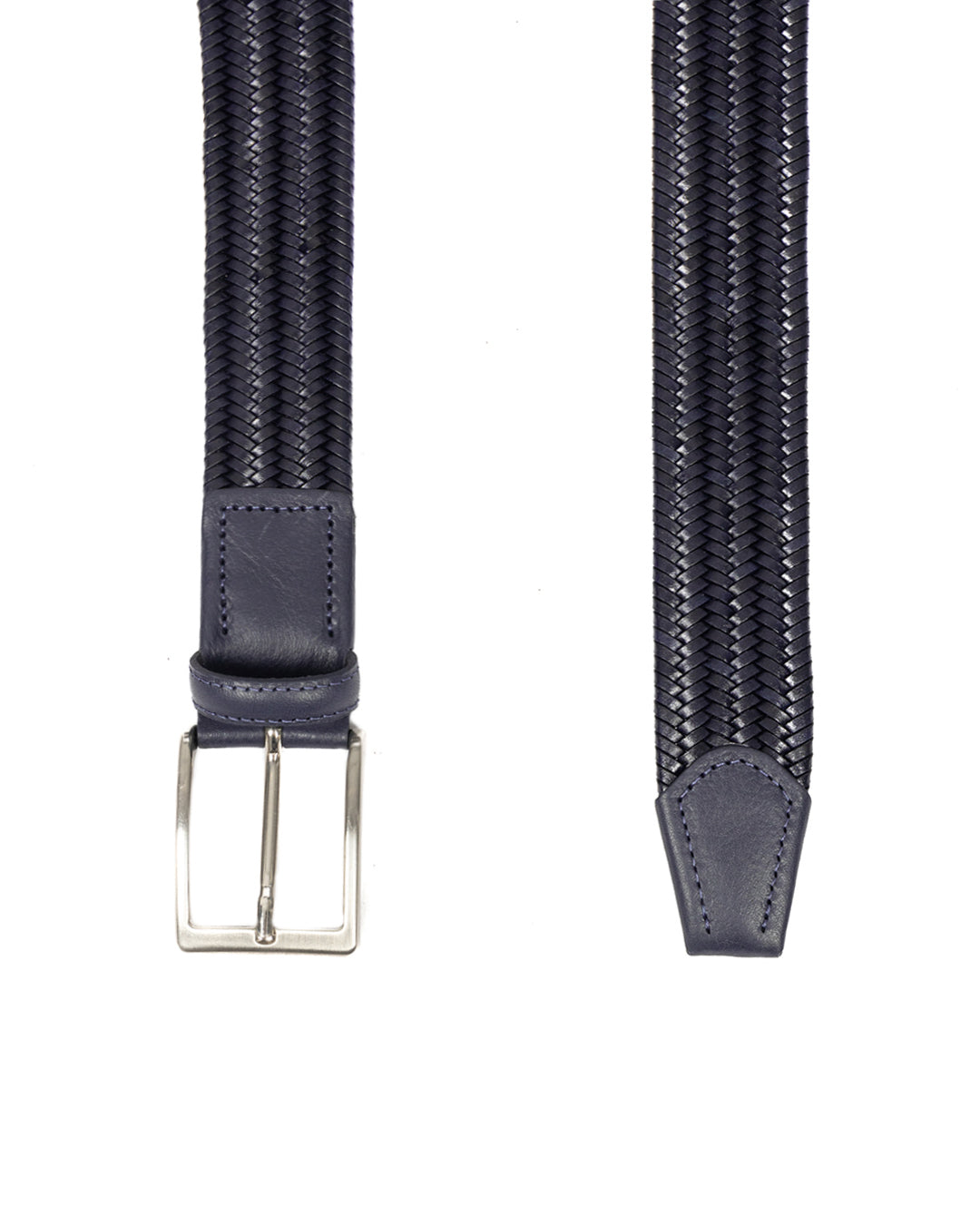 Montalcino - ceinture en cuir à tissage étroit bleu