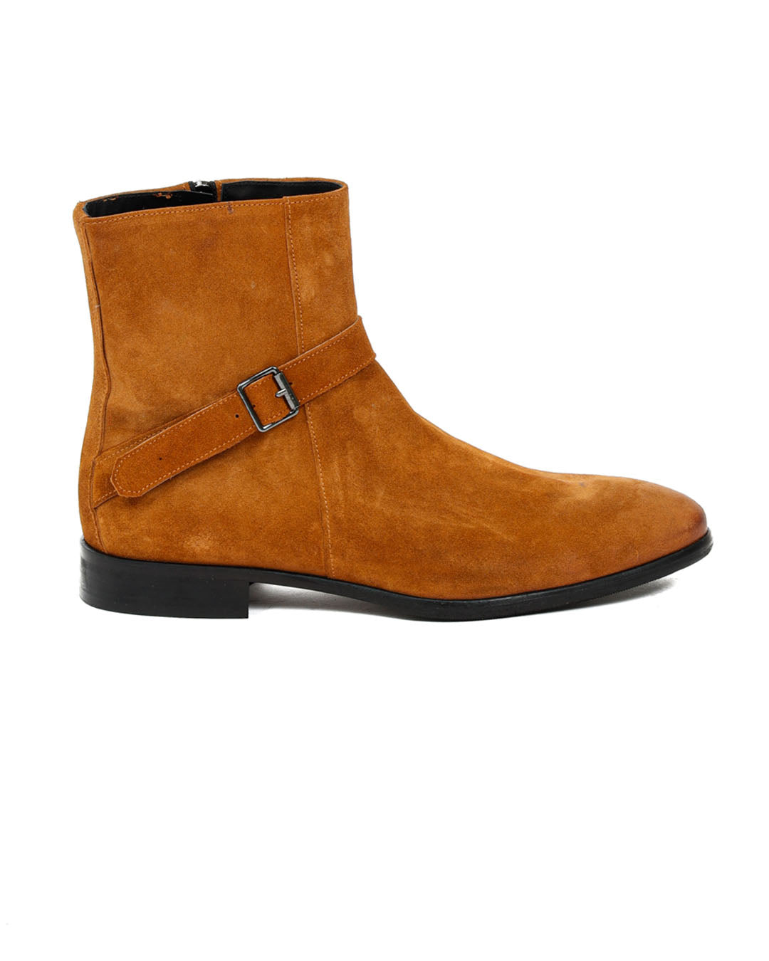 Neil - camel suede ankle boot with strap