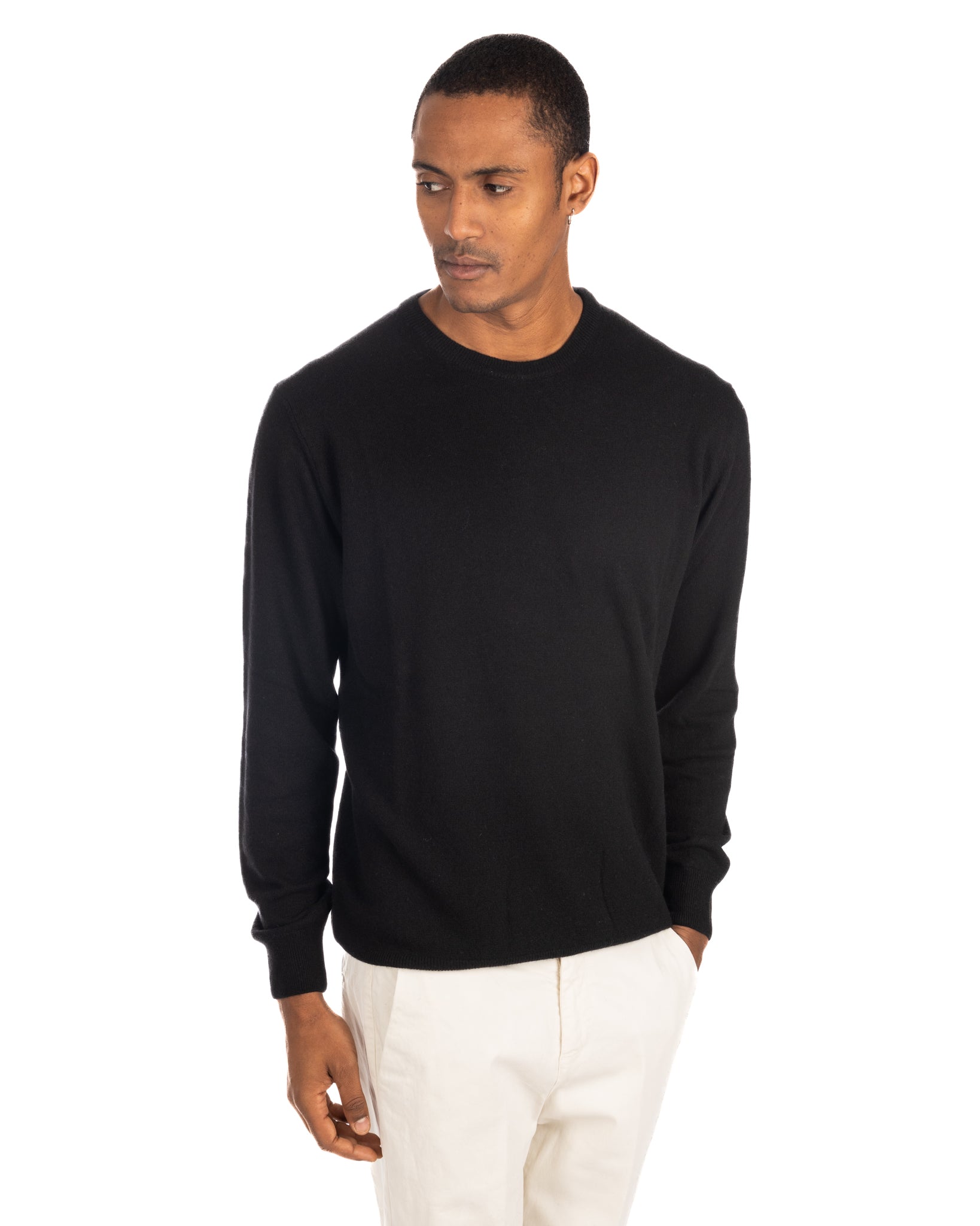 Girocollo Dustin in misto cachemire nero