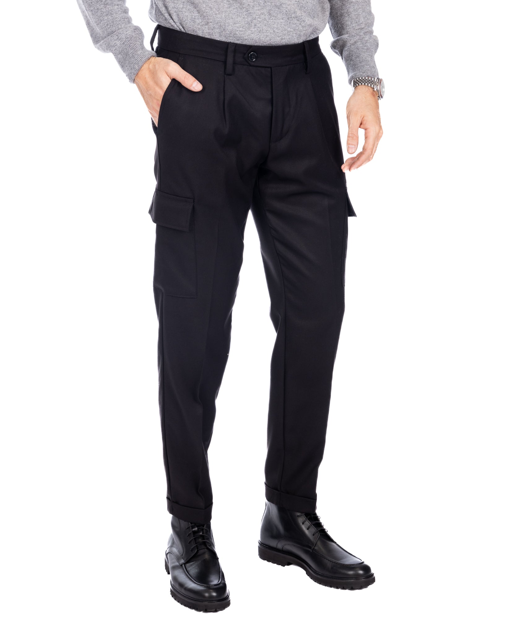 Roy - pantalon cargo bleu