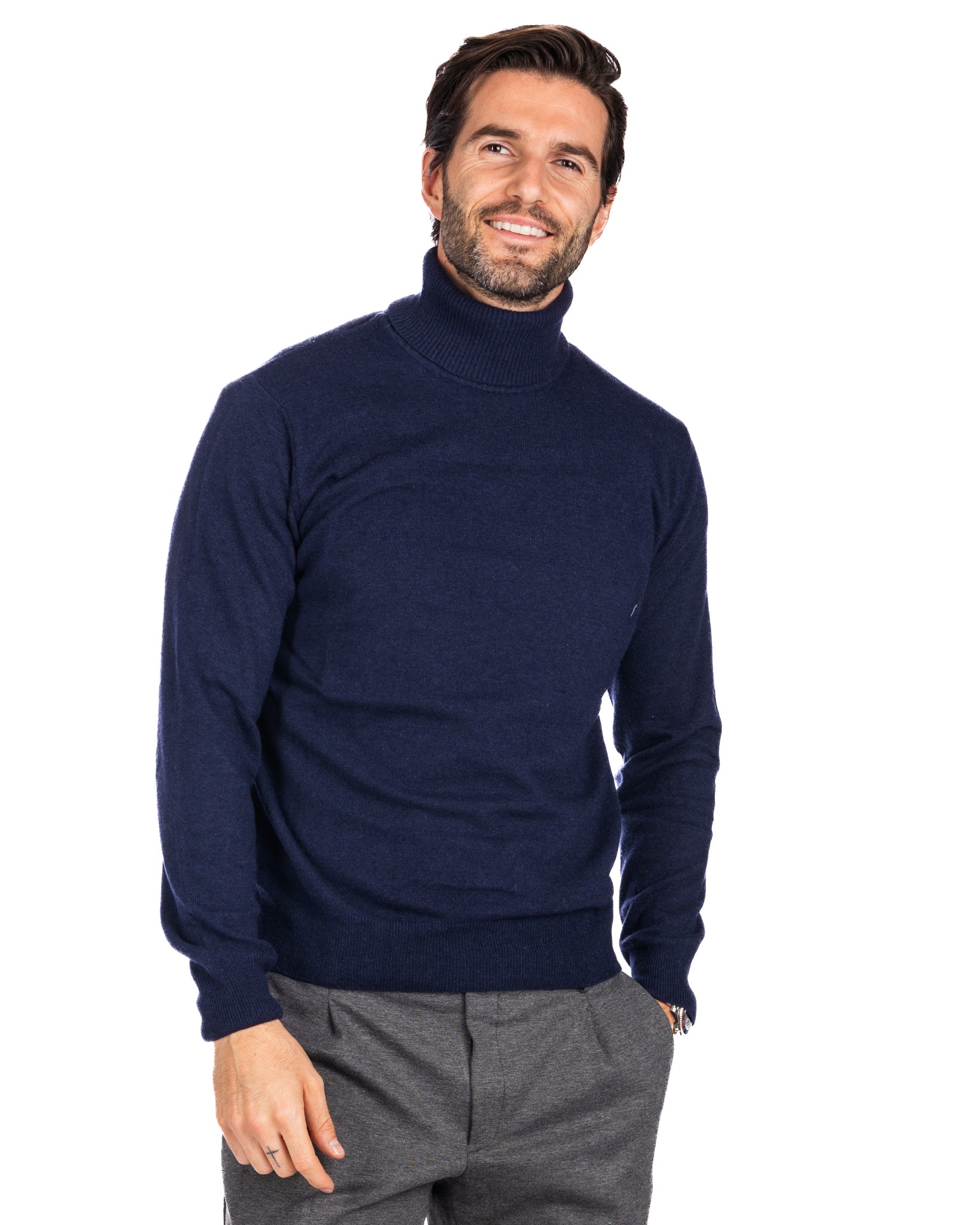 Lee Turtleneck in Blue Cashmere Blend