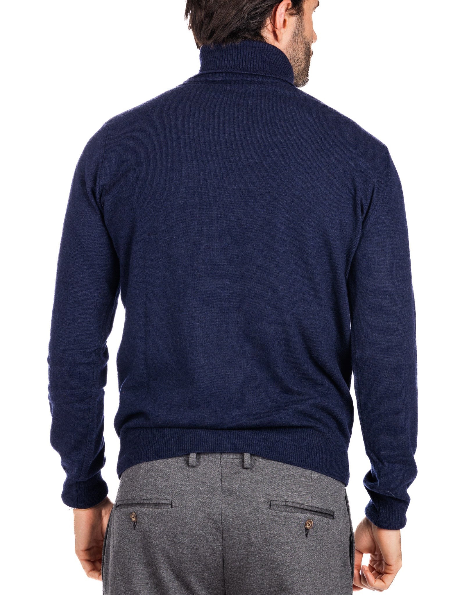 Lee - dolcevita in misto cachemire blu