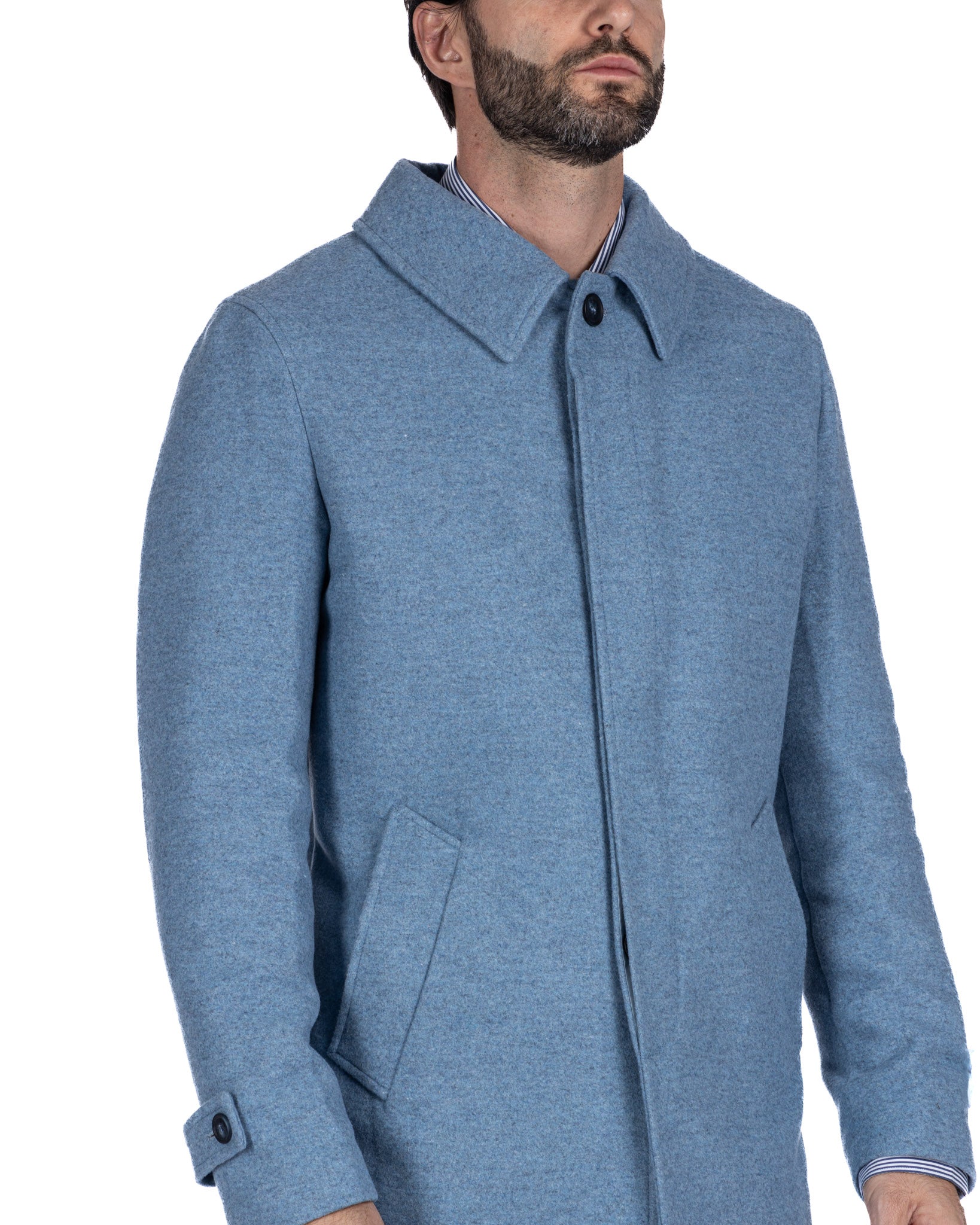 Jean - cappotto monopetto azzurro