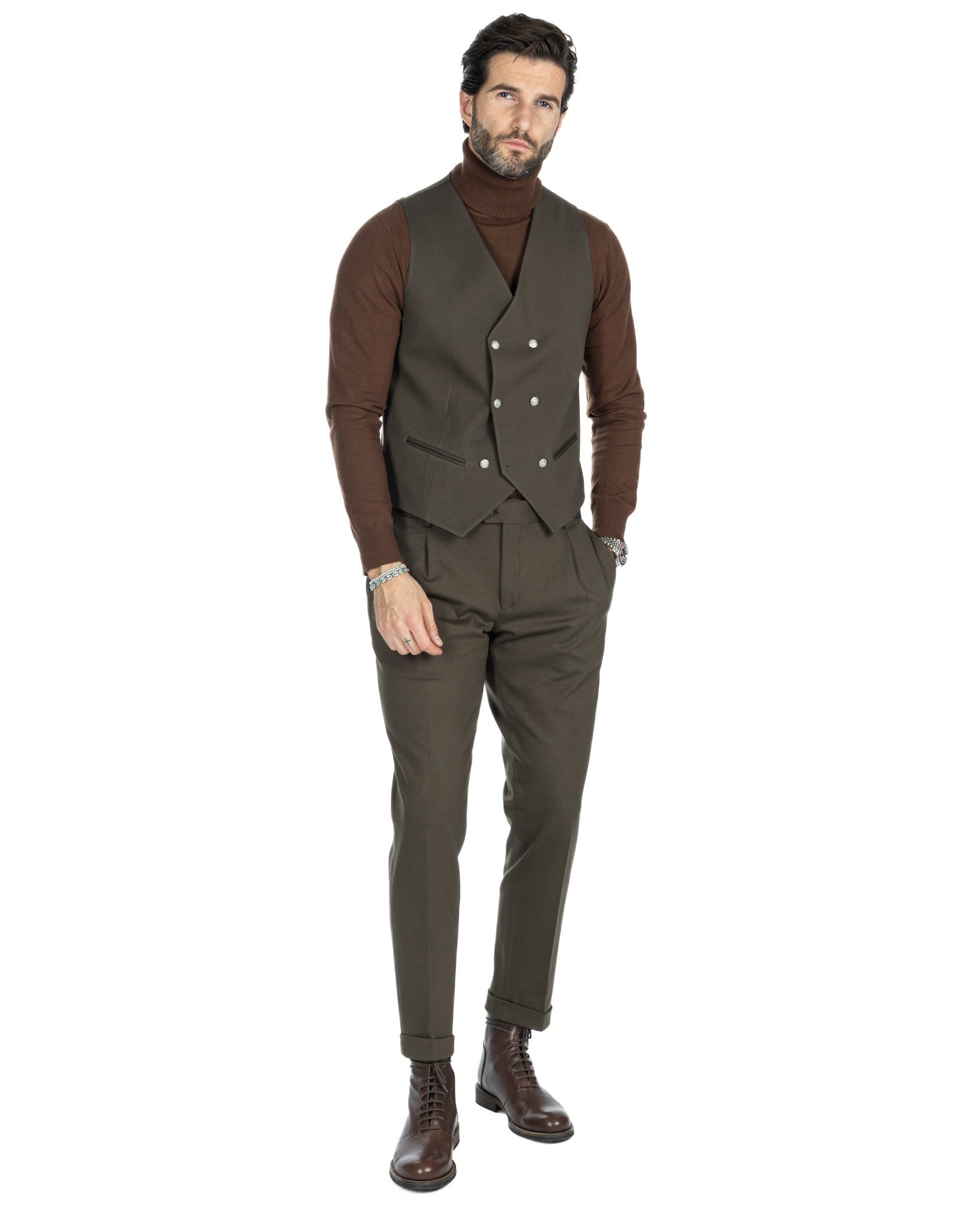 Dresde - gilet gris à simple boutonnage