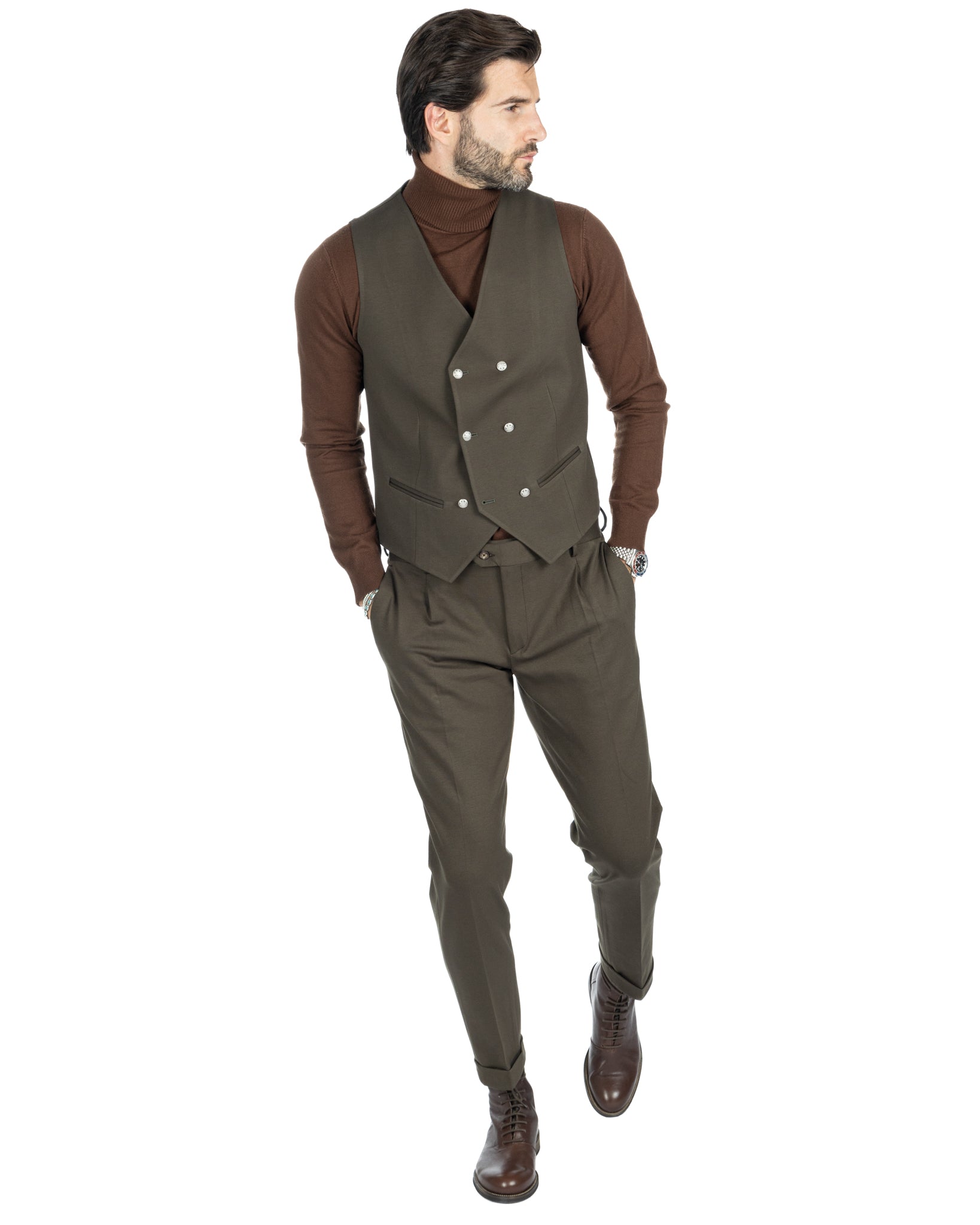 Dresde - gilet gris à simple boutonnage