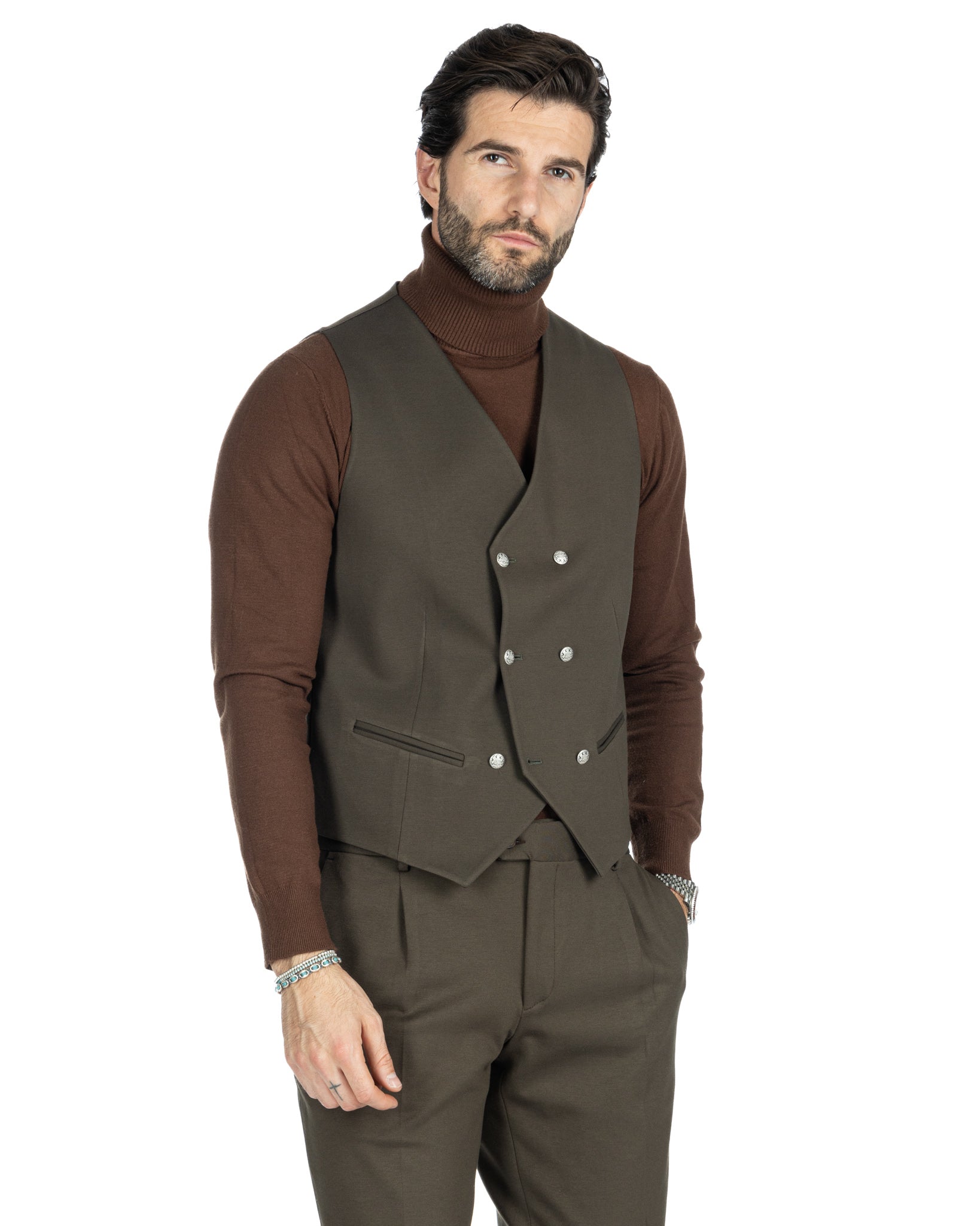 Dresde - gilet gris à simple boutonnage