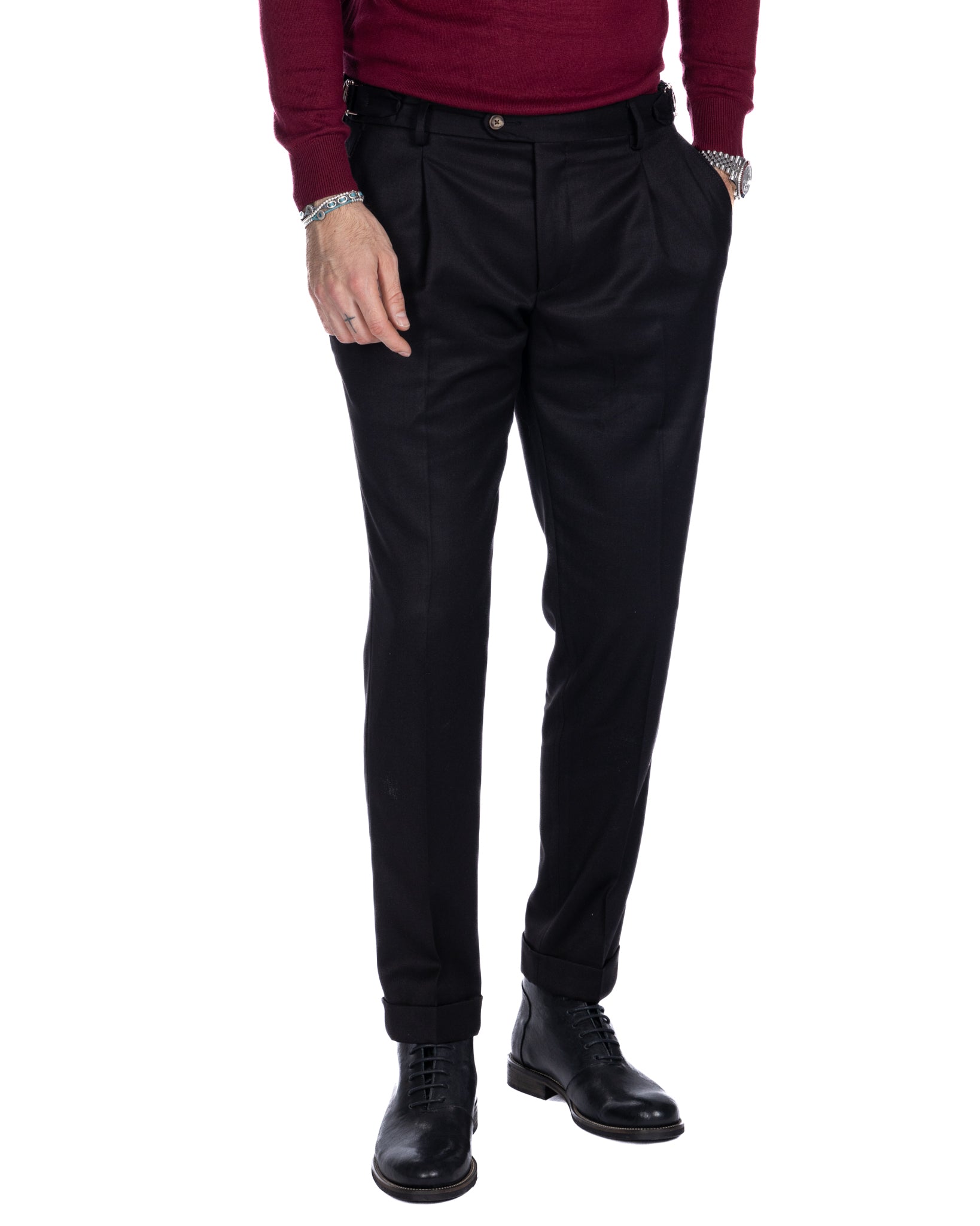 Monopoli - trousers with black buckles