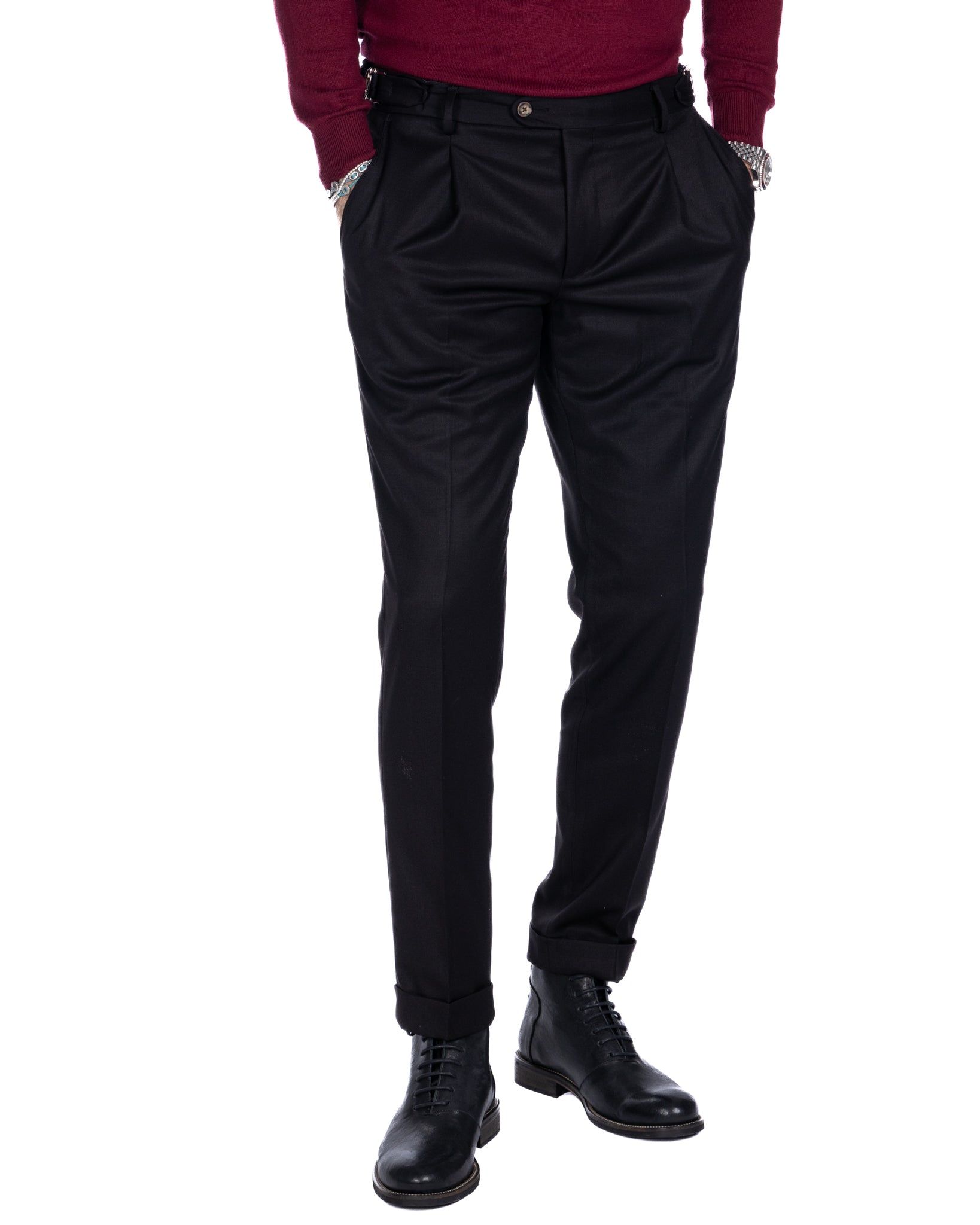 Trani - pantalon taille haute beige