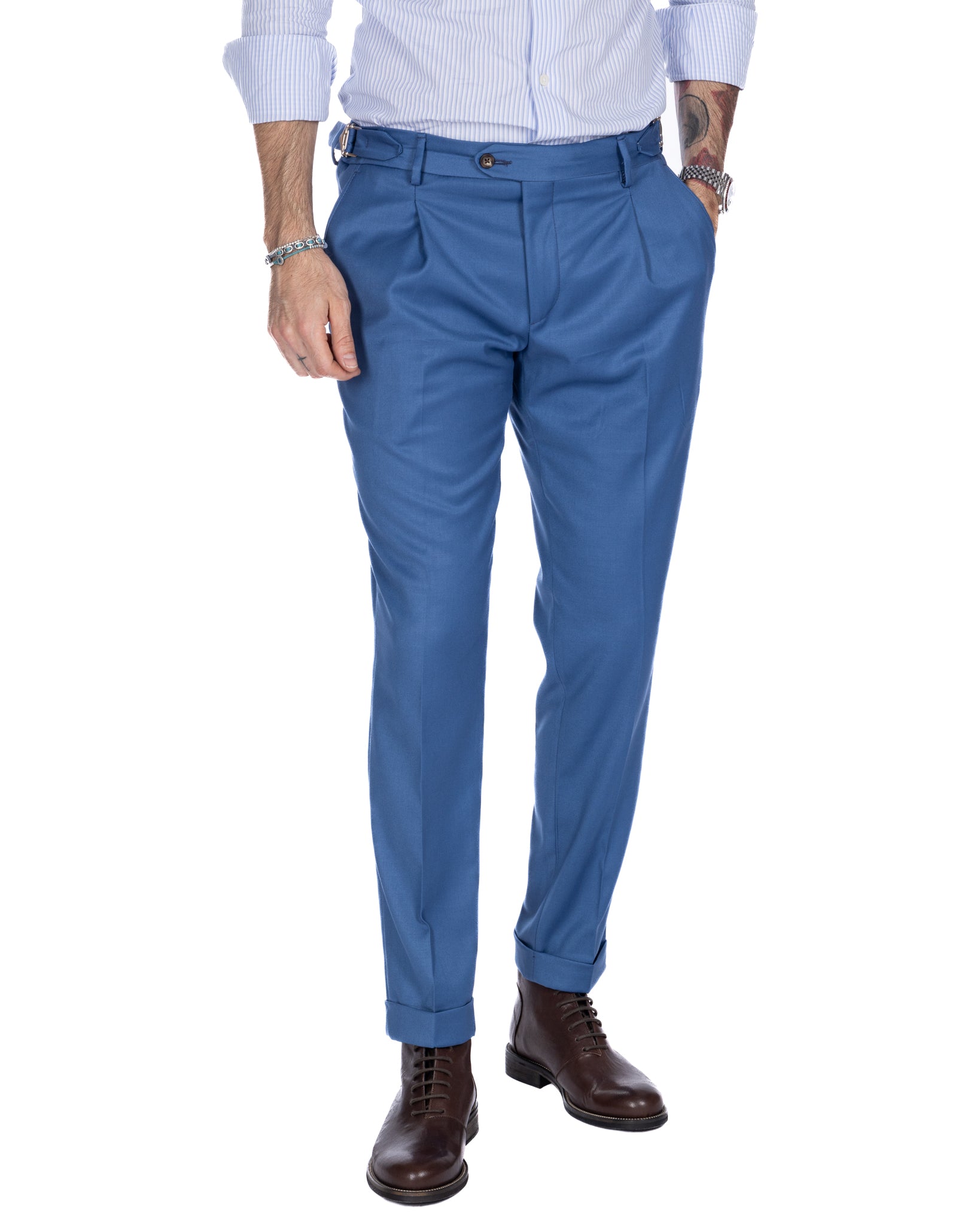 Monopoli - trousers with blackboard buckles