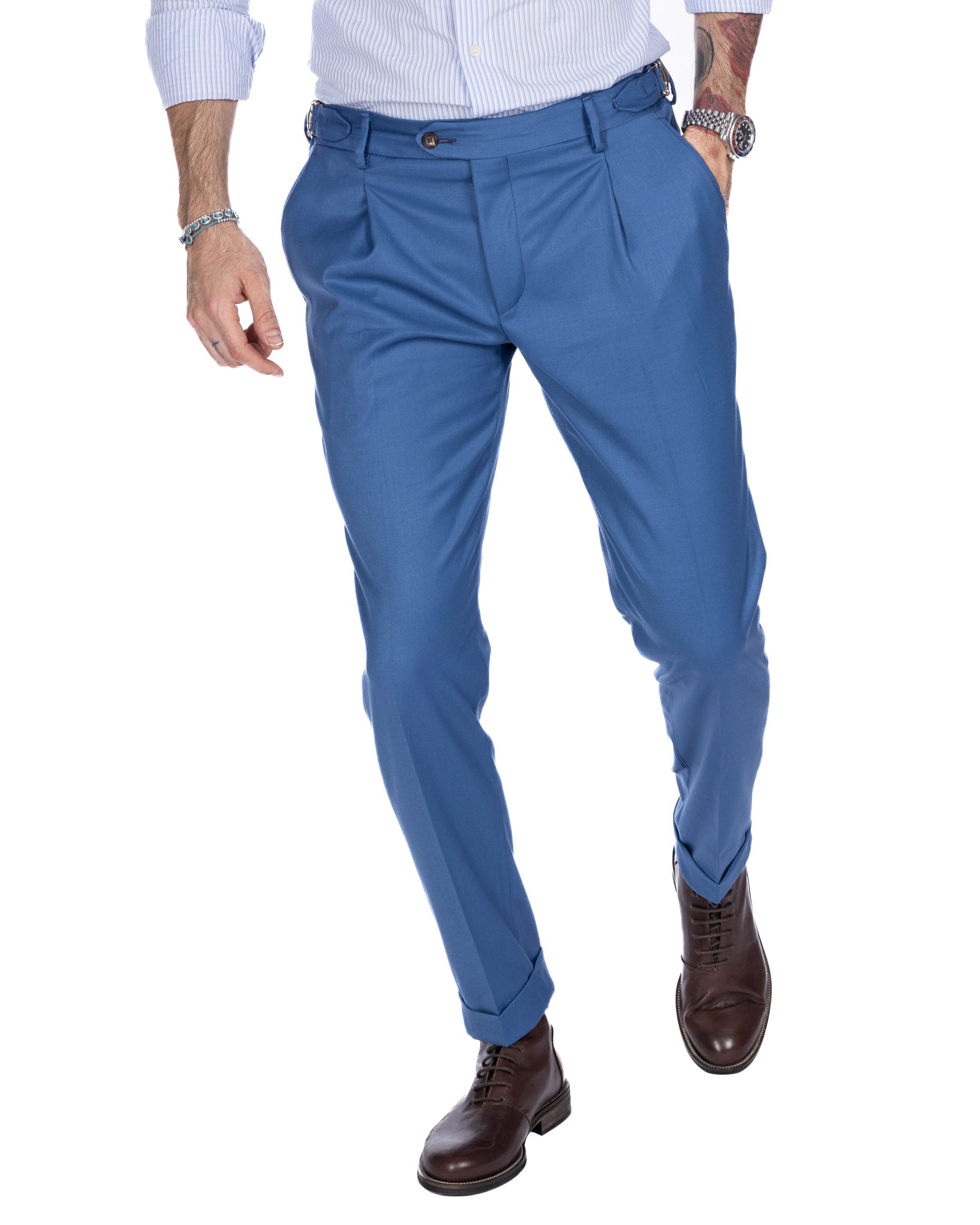 Monopoli - trousers with blackboard buckles