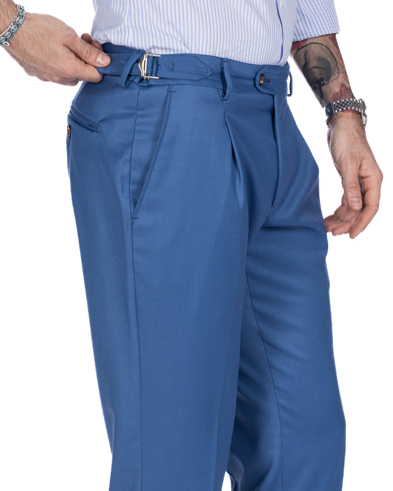 Monopoli - trousers with blackboard buckles