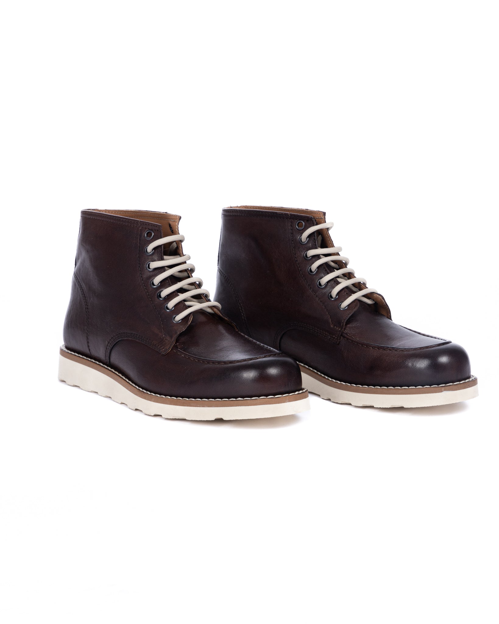 Moon - botte en cuir marron foncé