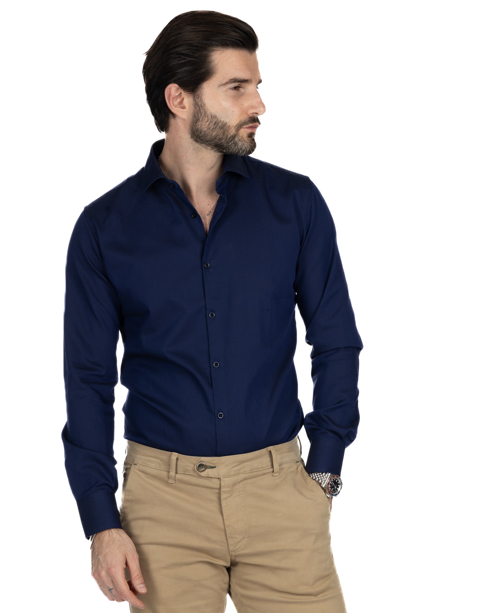 Camicia - slim fit blu oxford