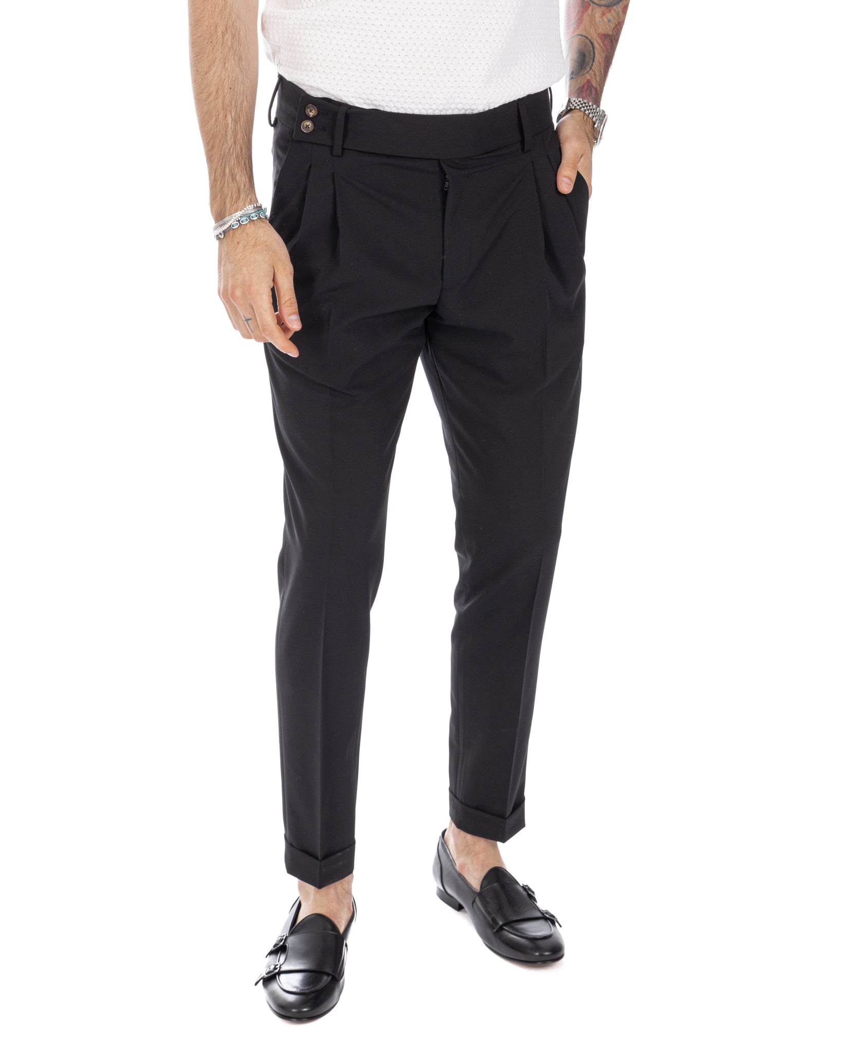 Caprera - black high waisted trousers