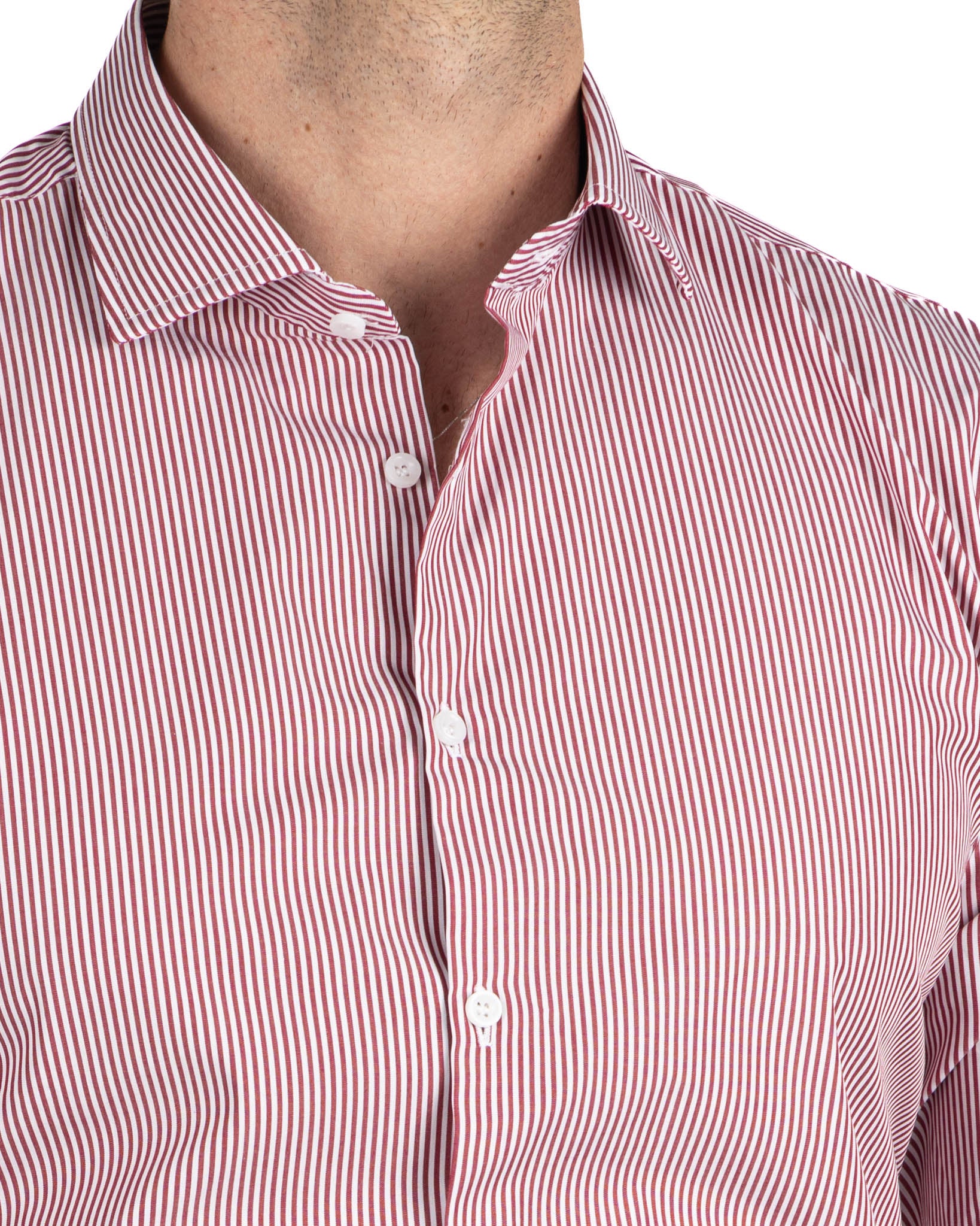 Camicia - slim fit riga stretta bordeaux