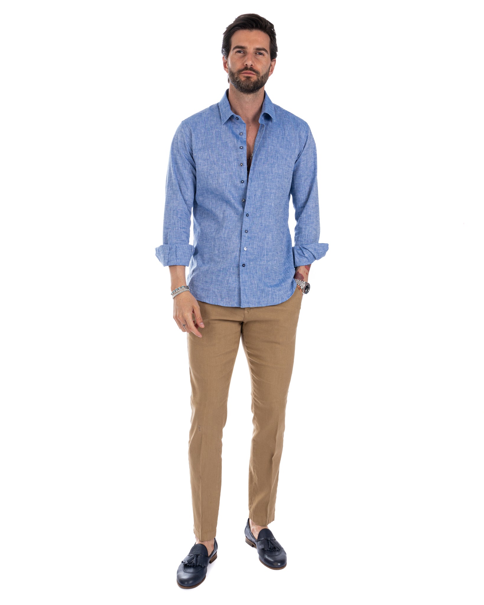 Praiano - French denim linen shirt