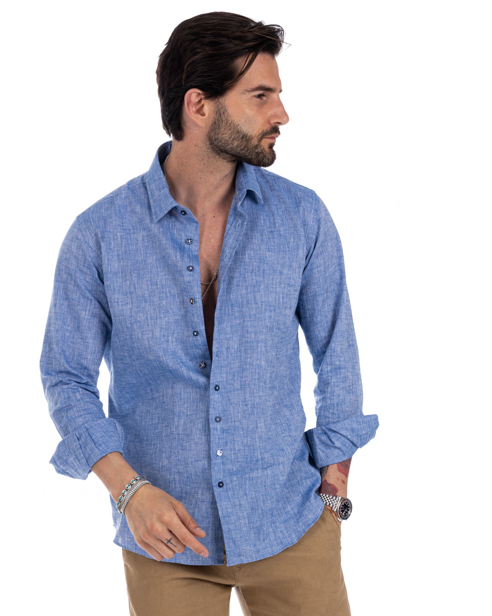 Praiano - camicia francese in lino denim