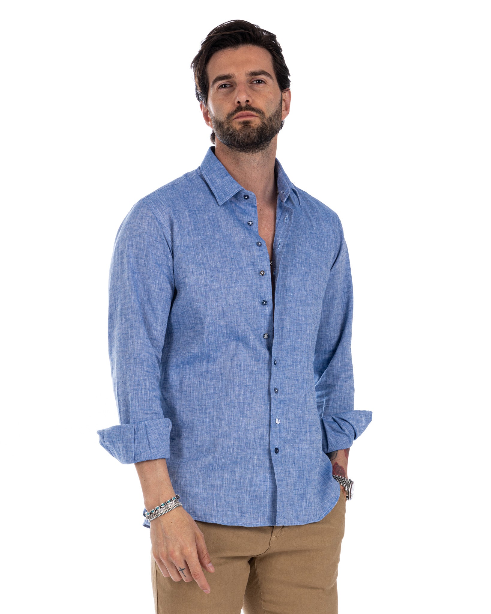 Praiano - French denim linen shirt