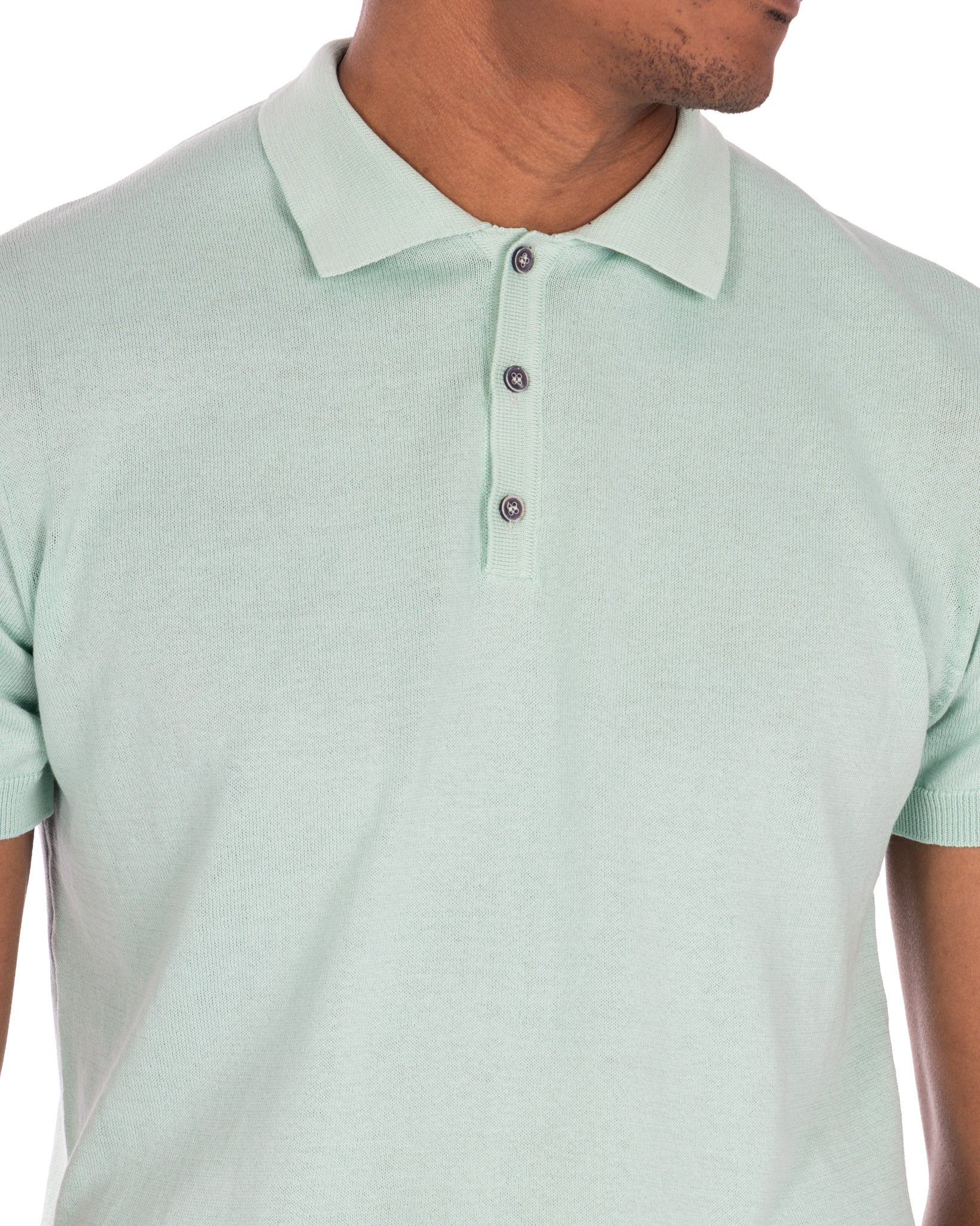 Roger - polo menta in maglia