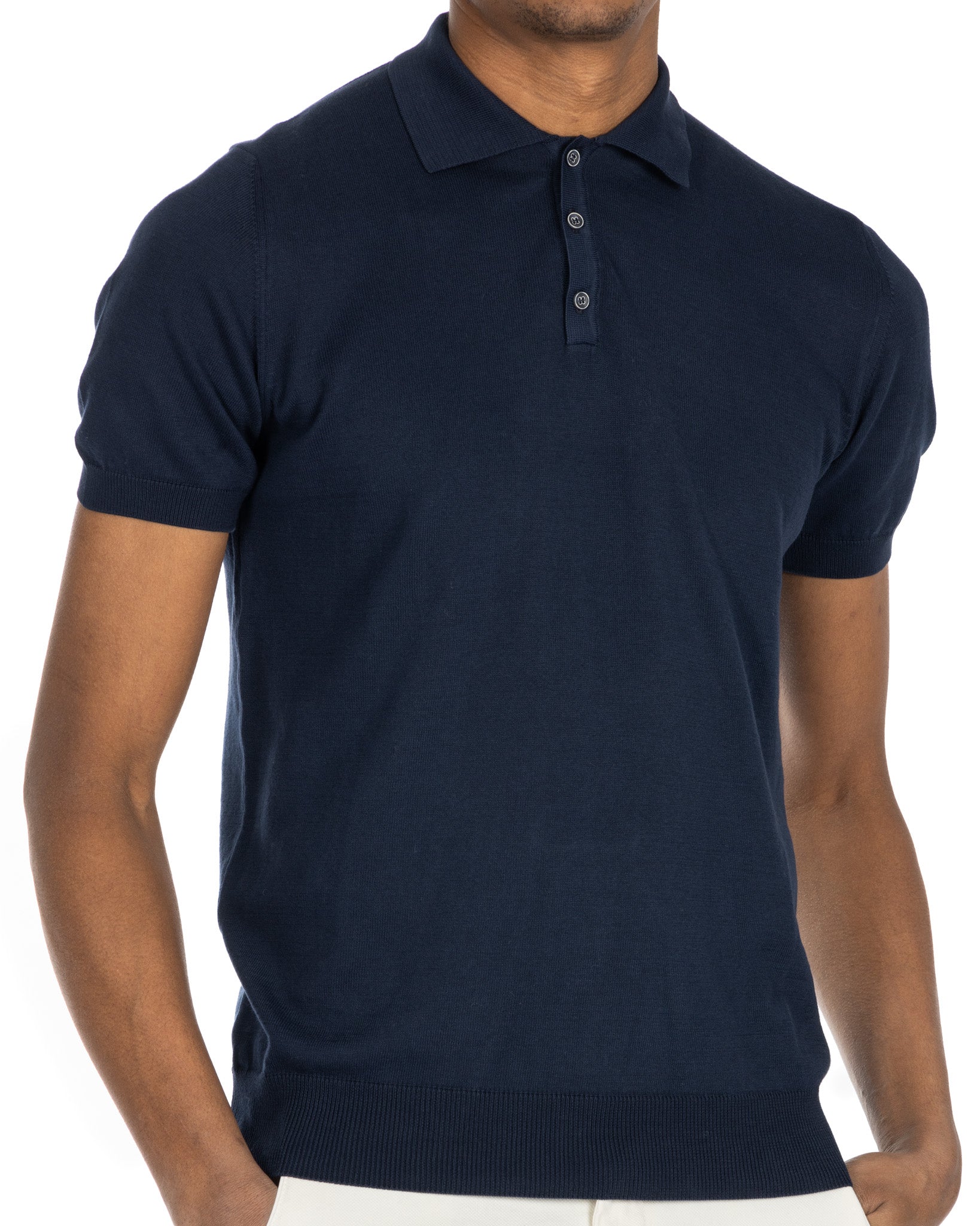 Roger - polo blu in maglia