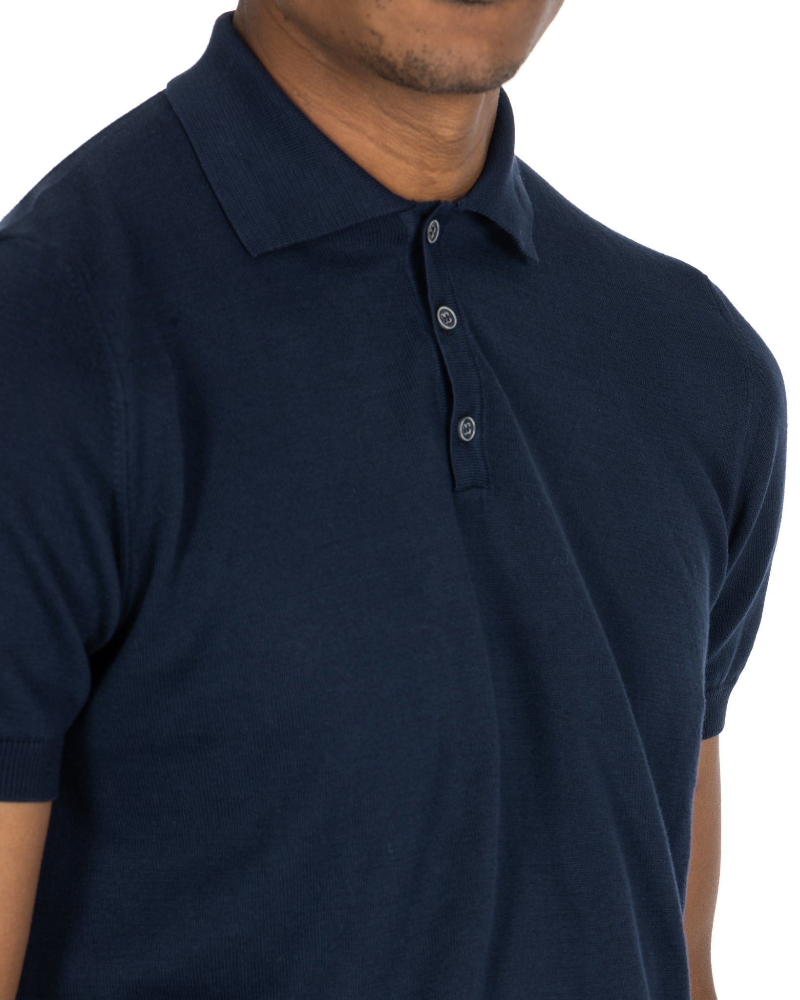 Roger - polo blu in maglia