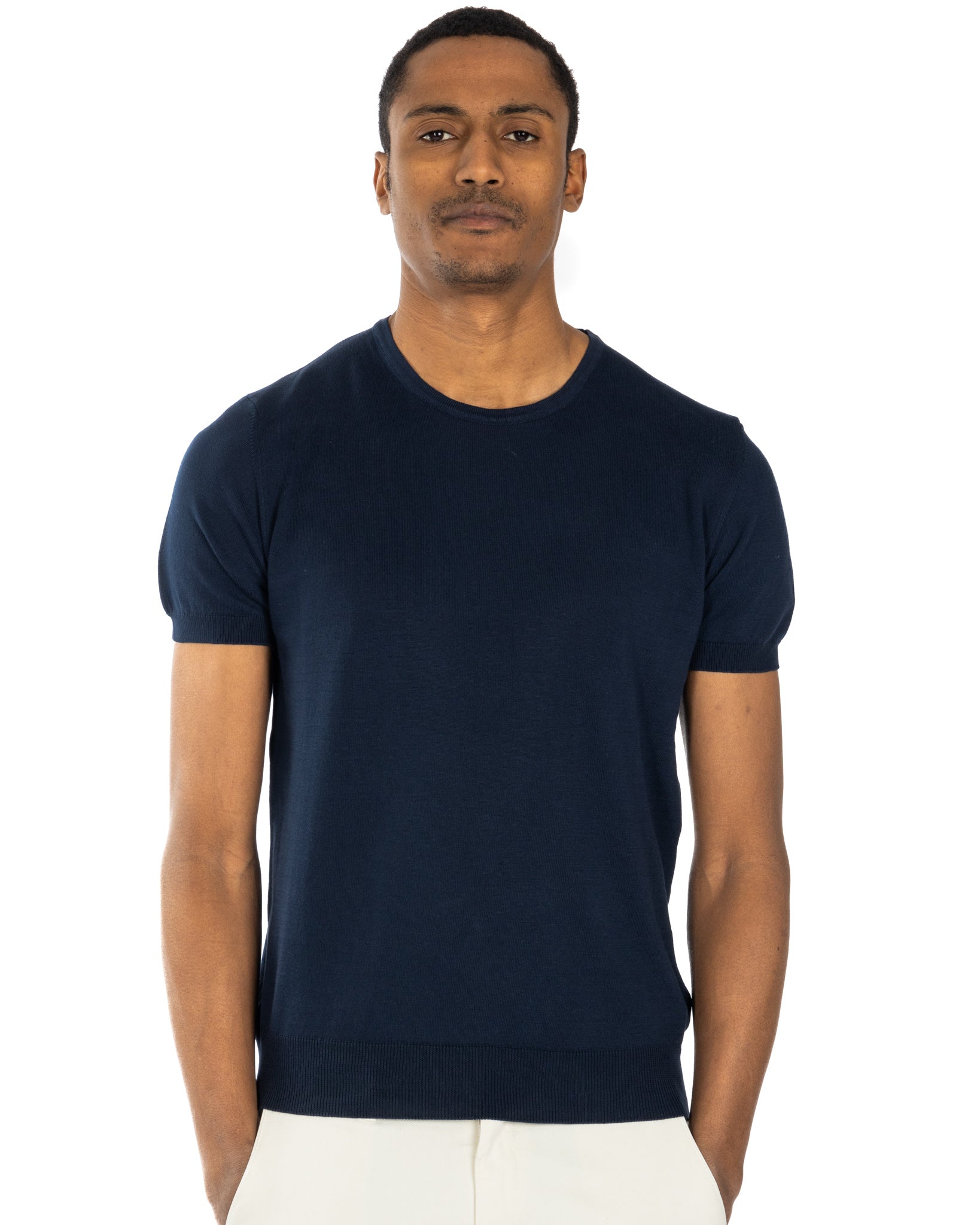 Jannik - t-shirt in maglia blu