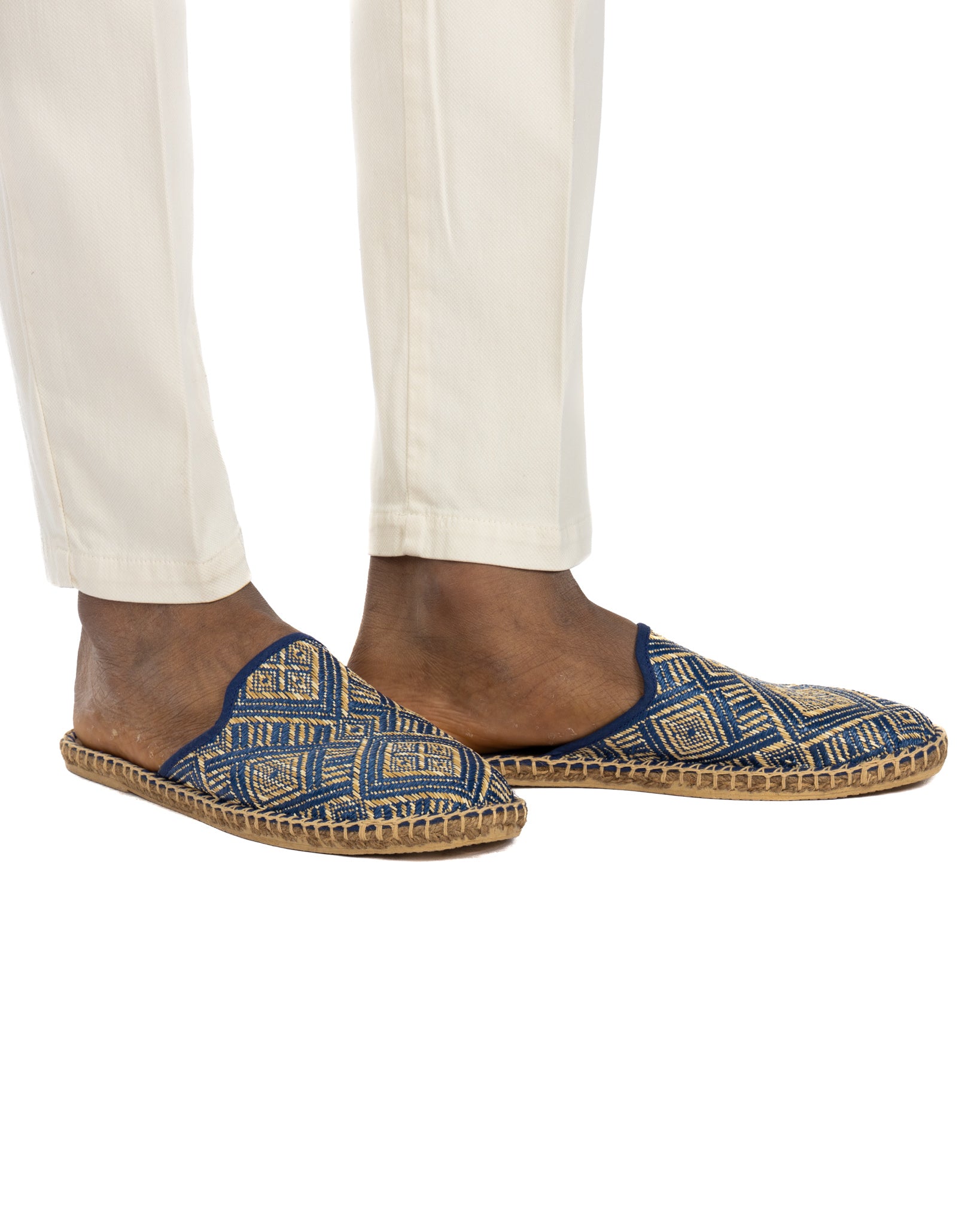 Portofino - mules alpargatas étnicas azules