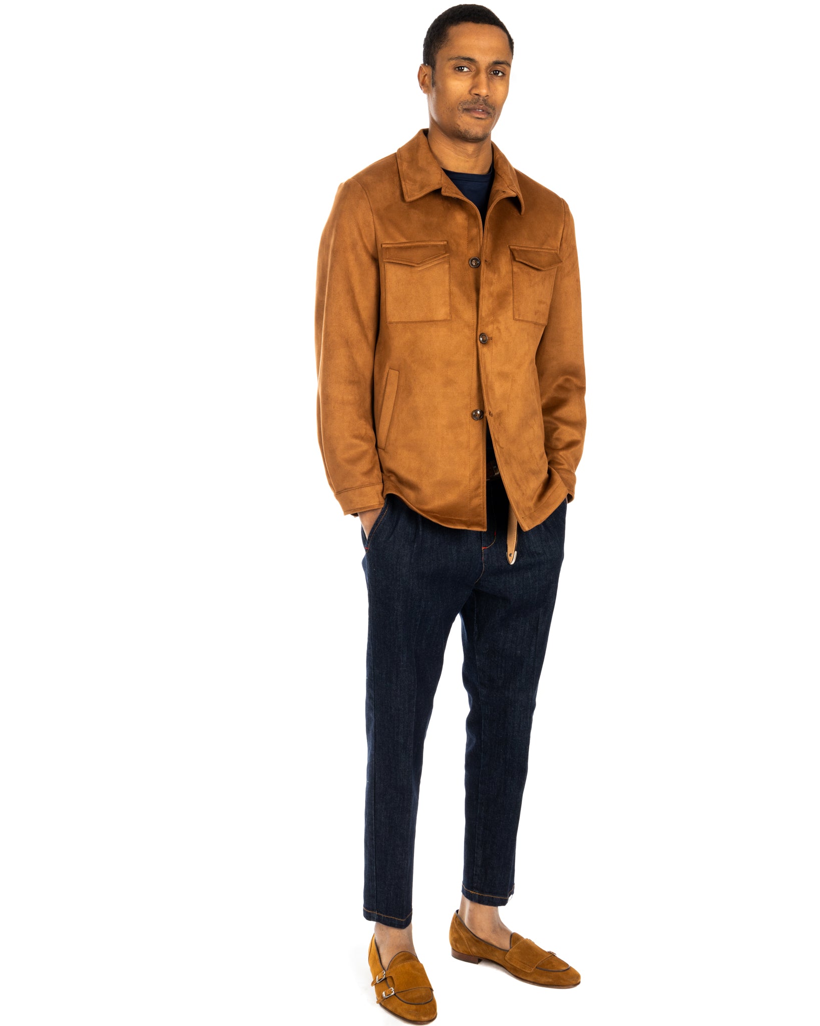 Meridion - giacca cammello in camoscio