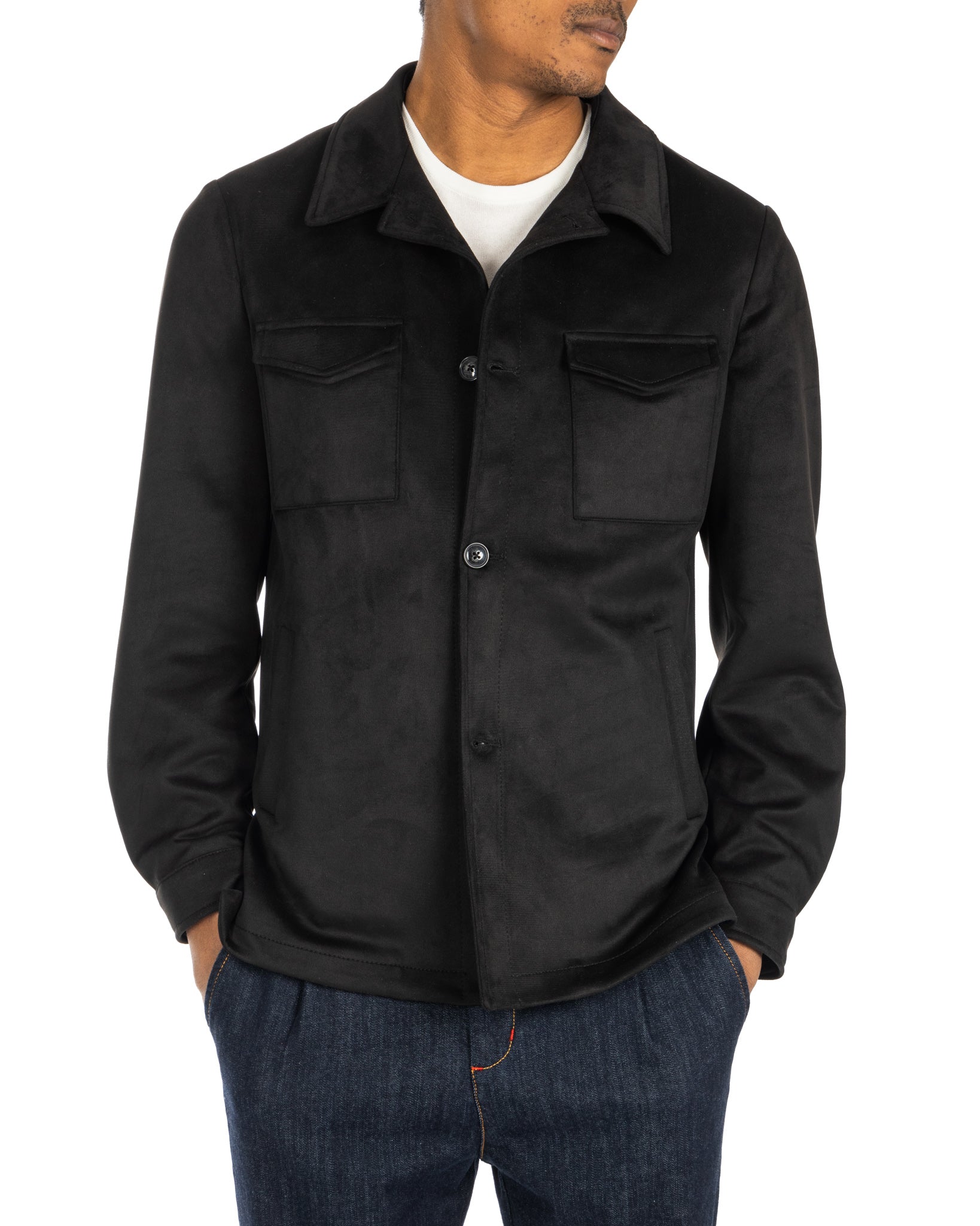 Meridion - giacca nera in camoscio