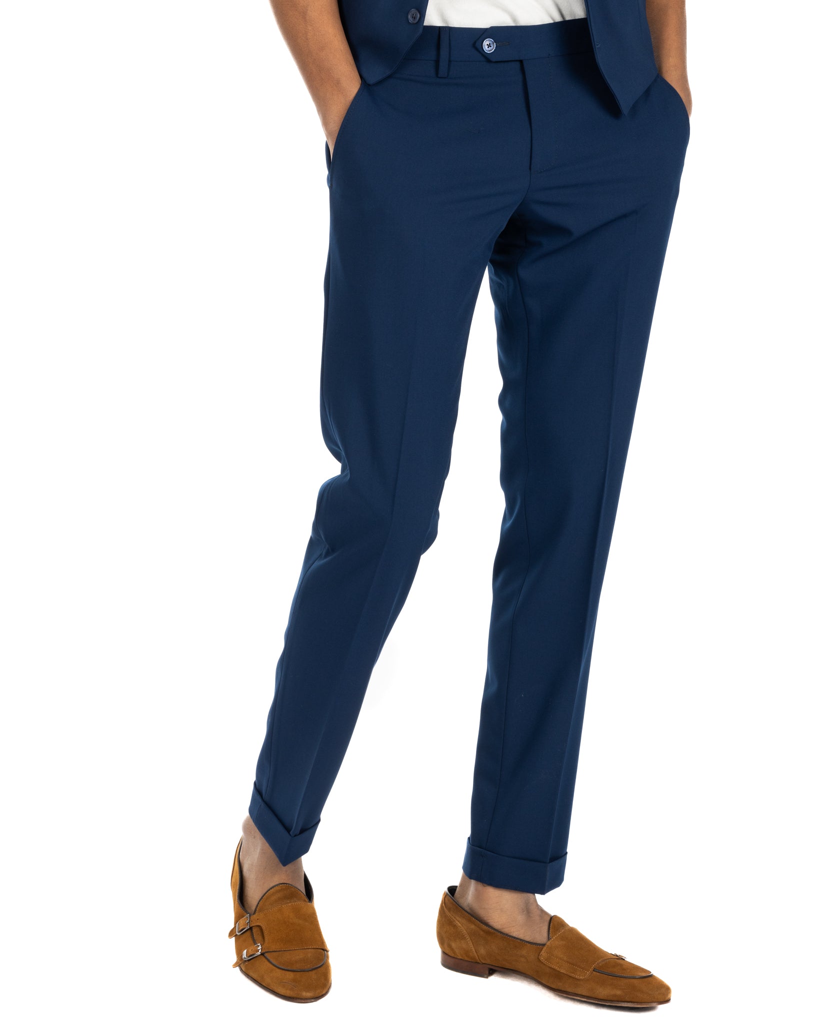 Brema - pantalon basique bleu