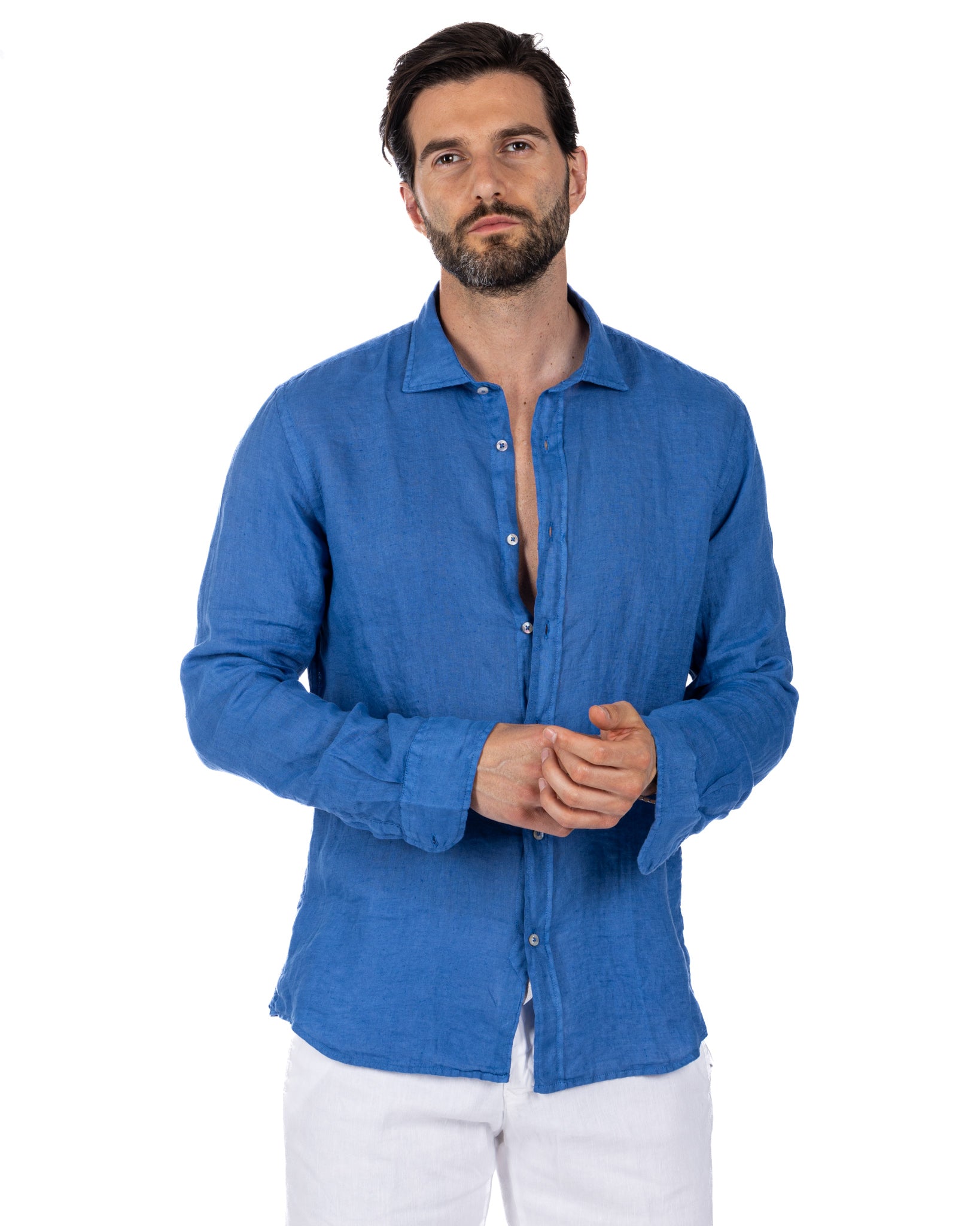 Montecarlo - camicia in puro lino royal