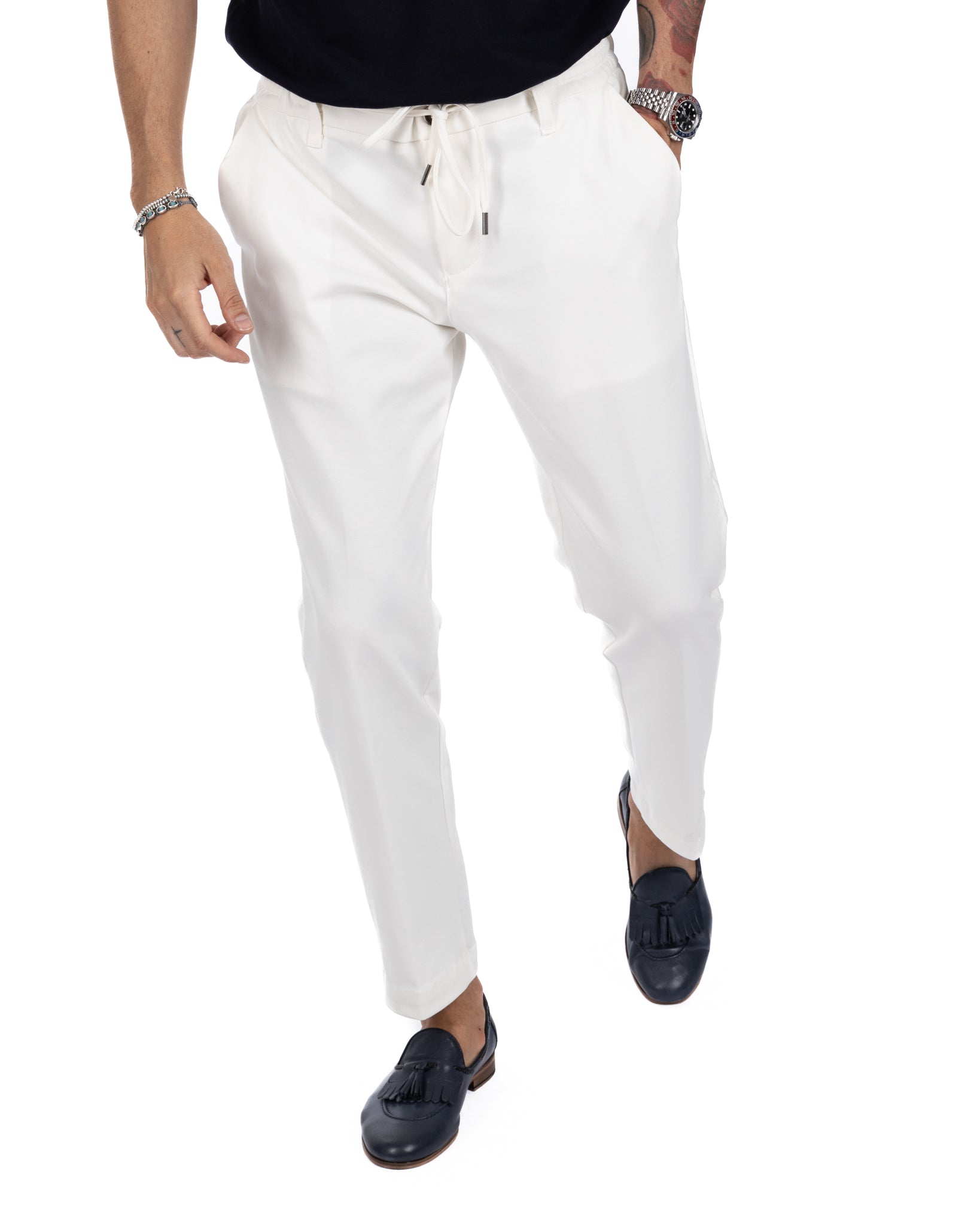 Shelby - pantalaccio in cotone panna