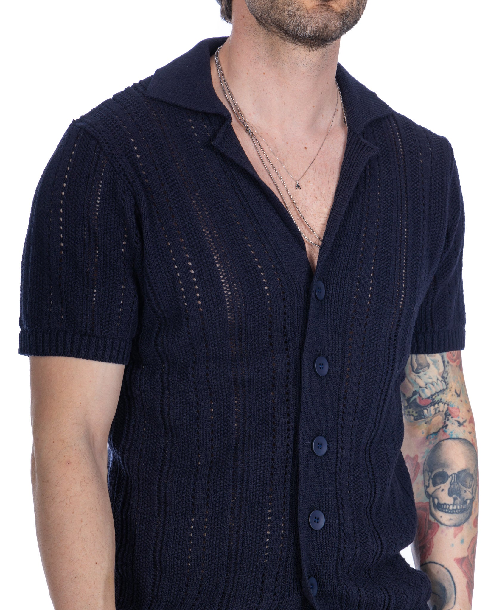 Novak - blue knitted shirt
